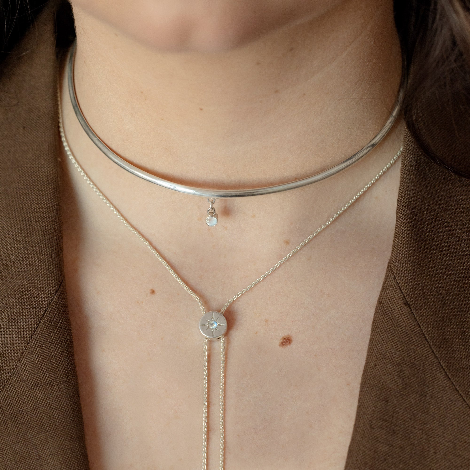 Alexis Russell  Necklaces The Birthstone Neck Cuff | Sterling Silver