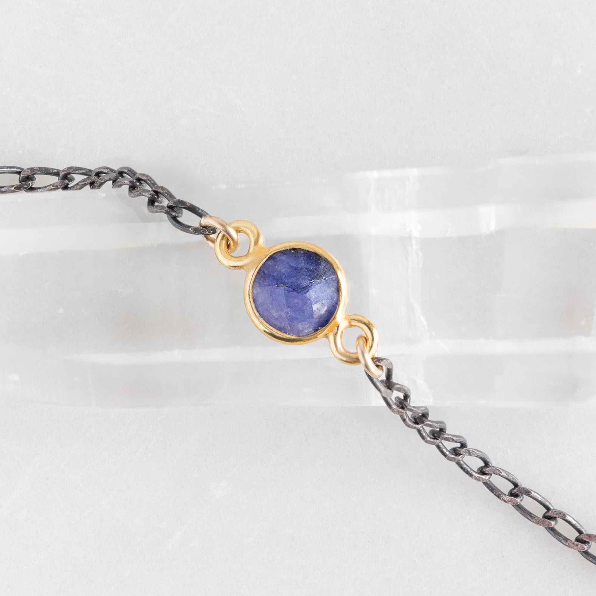 Alexis Russell Necklaces The Asymmetrical Blue Sapphire Necklace | Sterling Silver