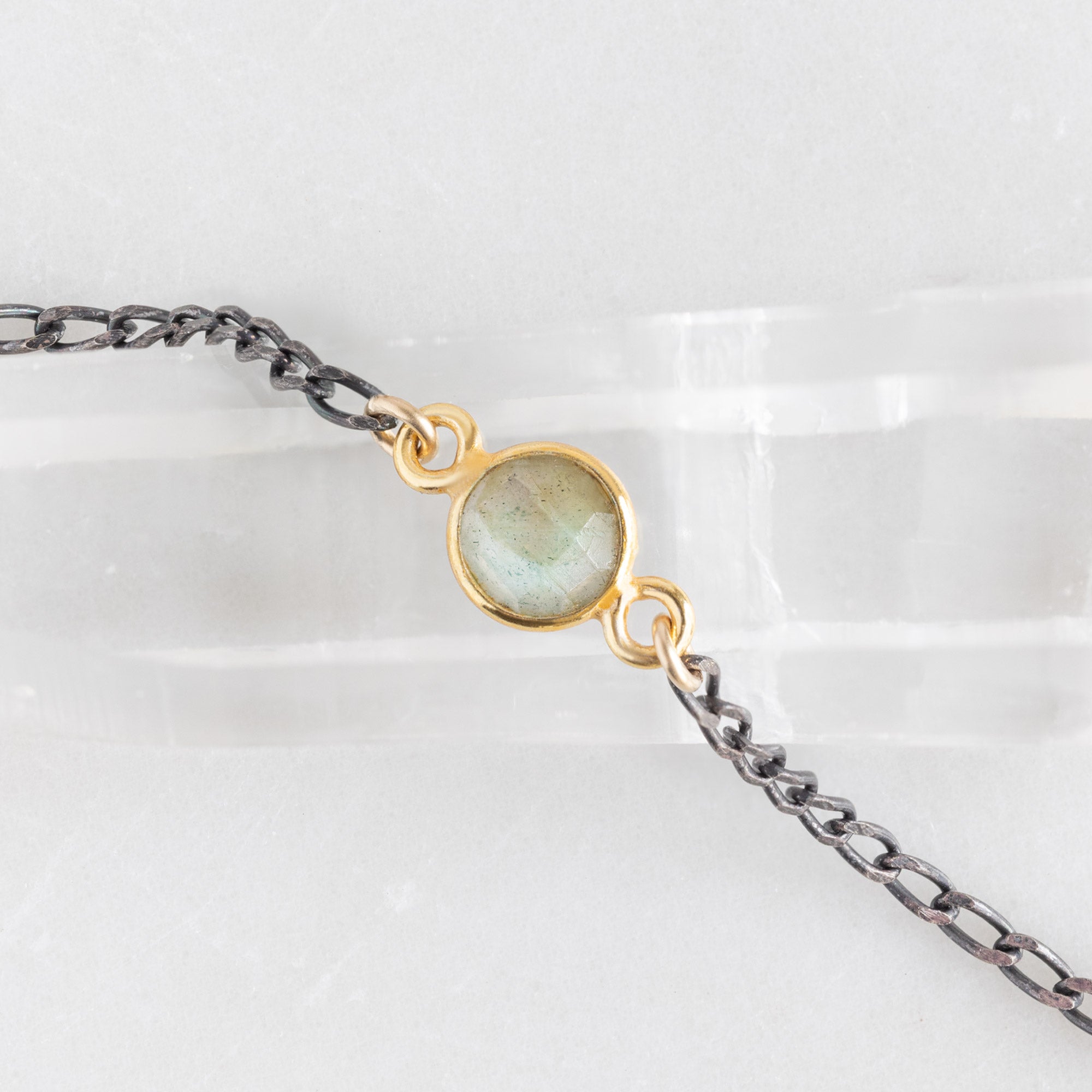 Alexis Russell Necklaces The Asymmetrical Labradorite Necklace | Sterling Silver
