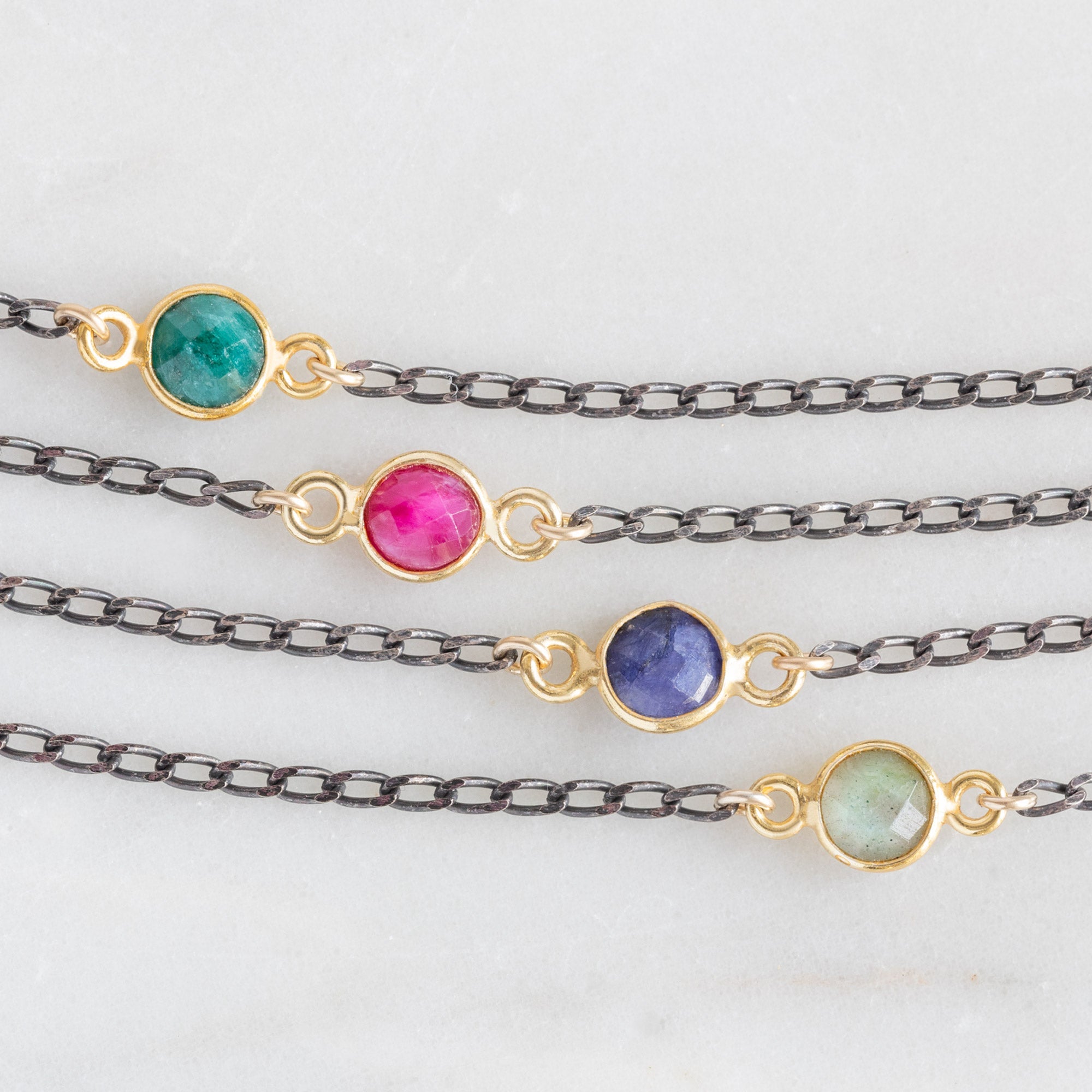 Alexis Russell Necklaces The Asymmetrical Labradorite Necklace | Sterling Silver