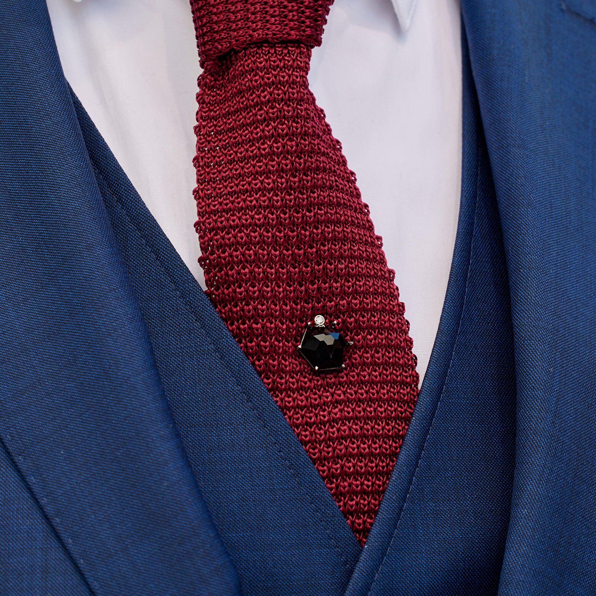 Alexis Russell Tacks / Pins The Onyx & Diamond Tie Tac | Oxidized Sterling Silver
