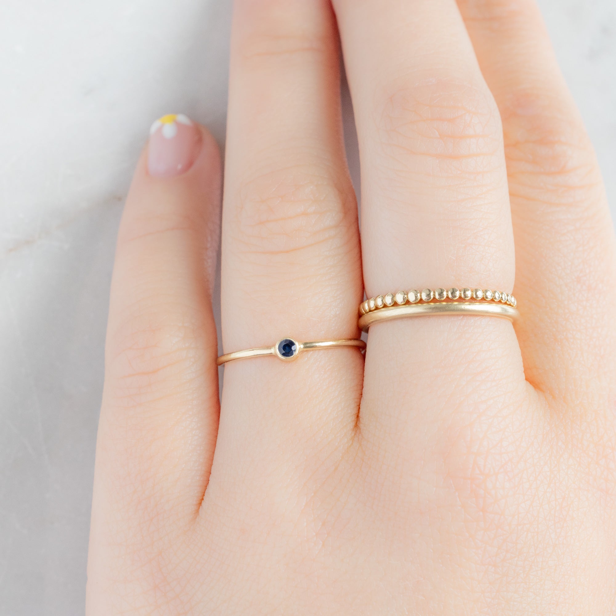 Alexis Russell Wedding Bands Sapphire Birthstone Stacking Ring | Yellow, Rose or White Gold