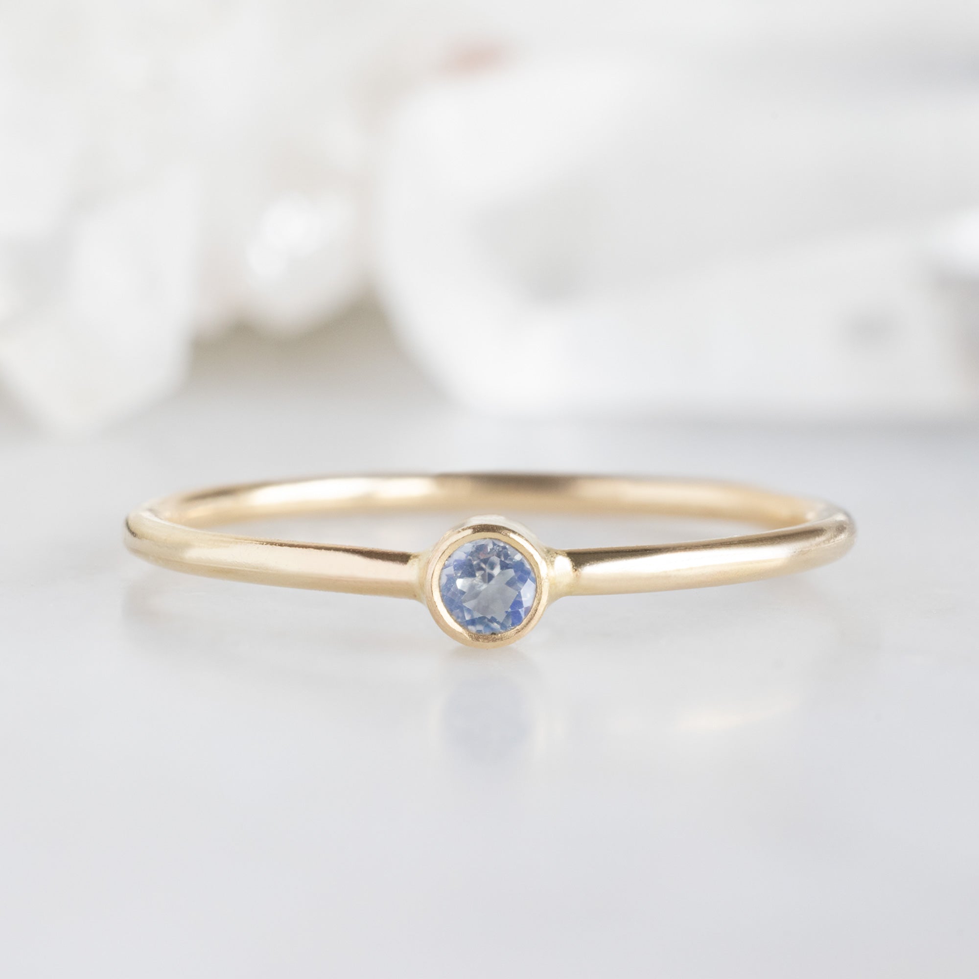 Alexis Russell Wedding Bands Moonstone Birthstone Stacking Ring | Yellow, Rose or White Gold