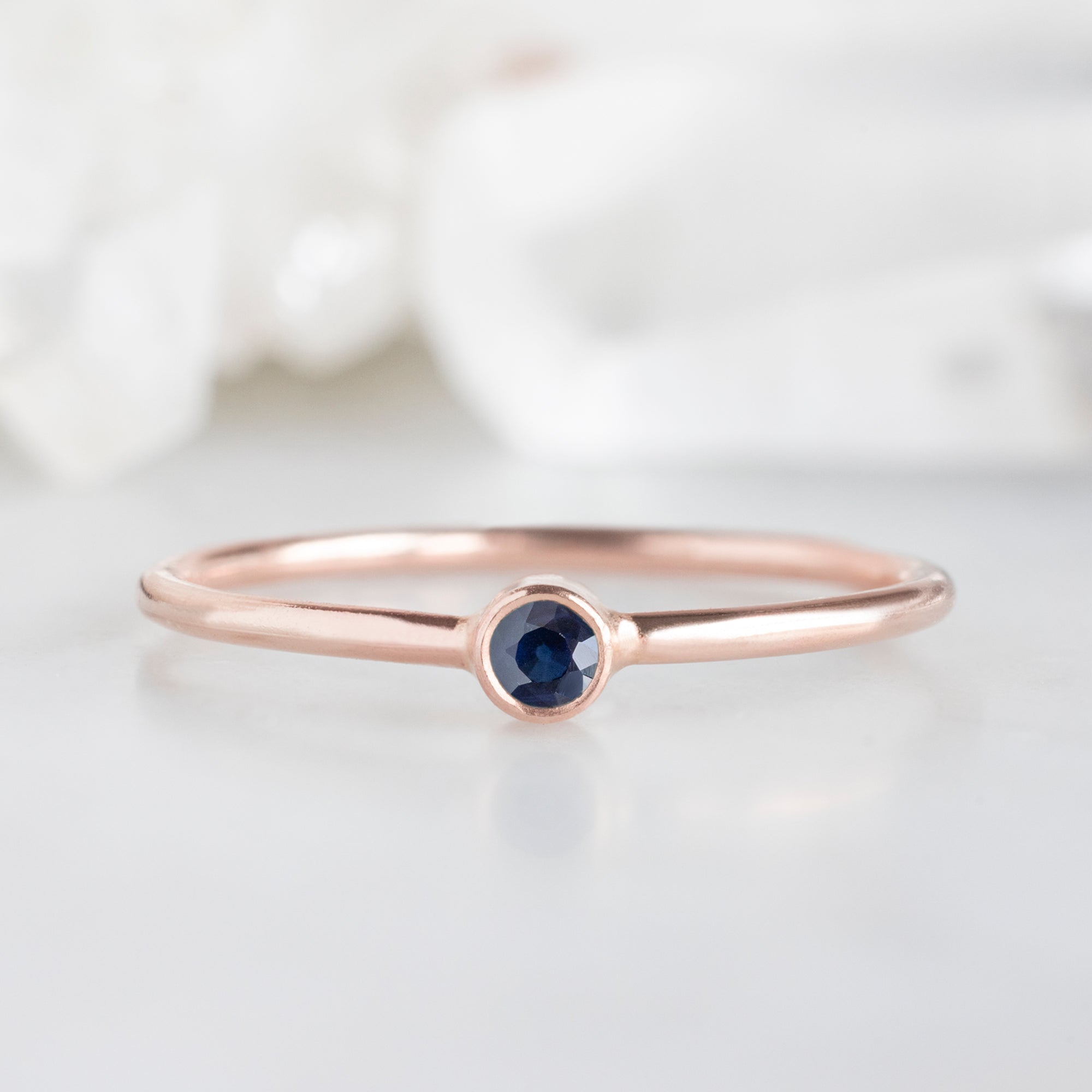Alexis Russell Wedding Bands Sapphire Birthstone Stacking Ring | Yellow, Rose or White Gold