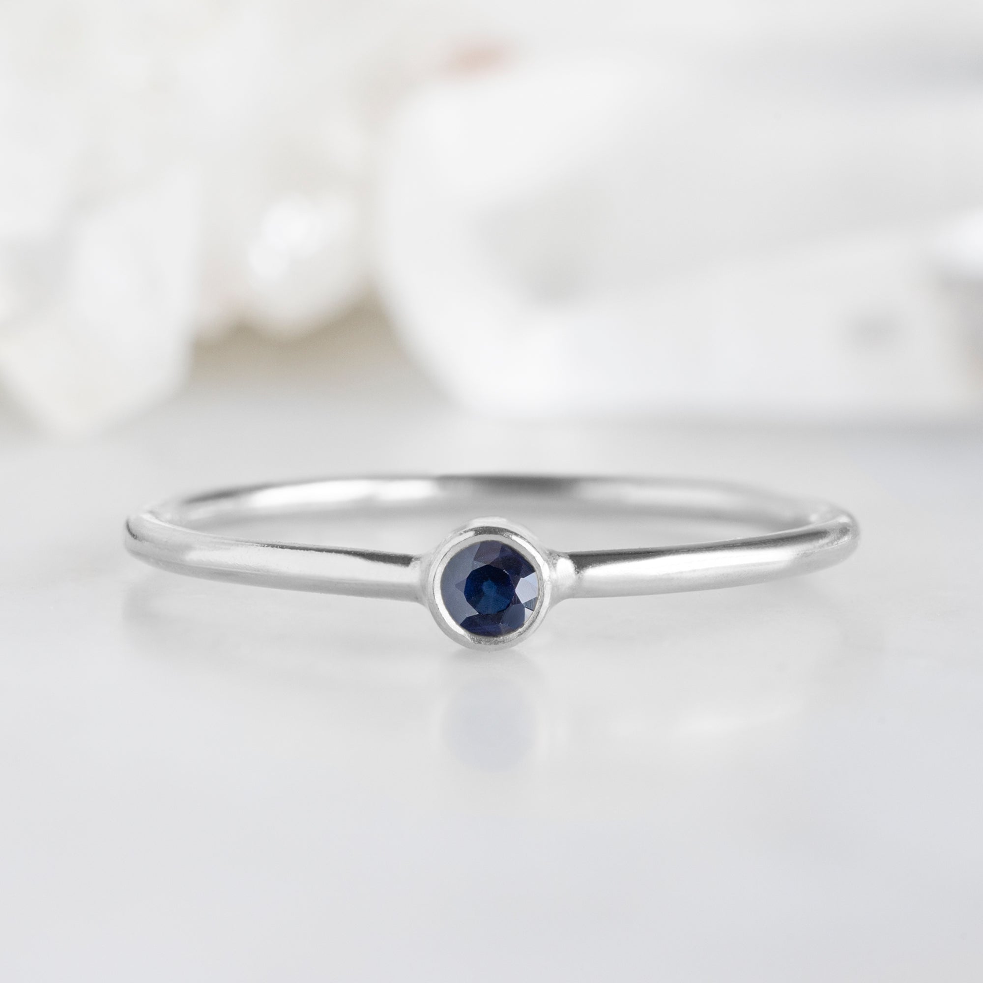 Alexis Russell Wedding Bands Sapphire Birthstone Stacking Ring | Yellow, Rose or White Gold