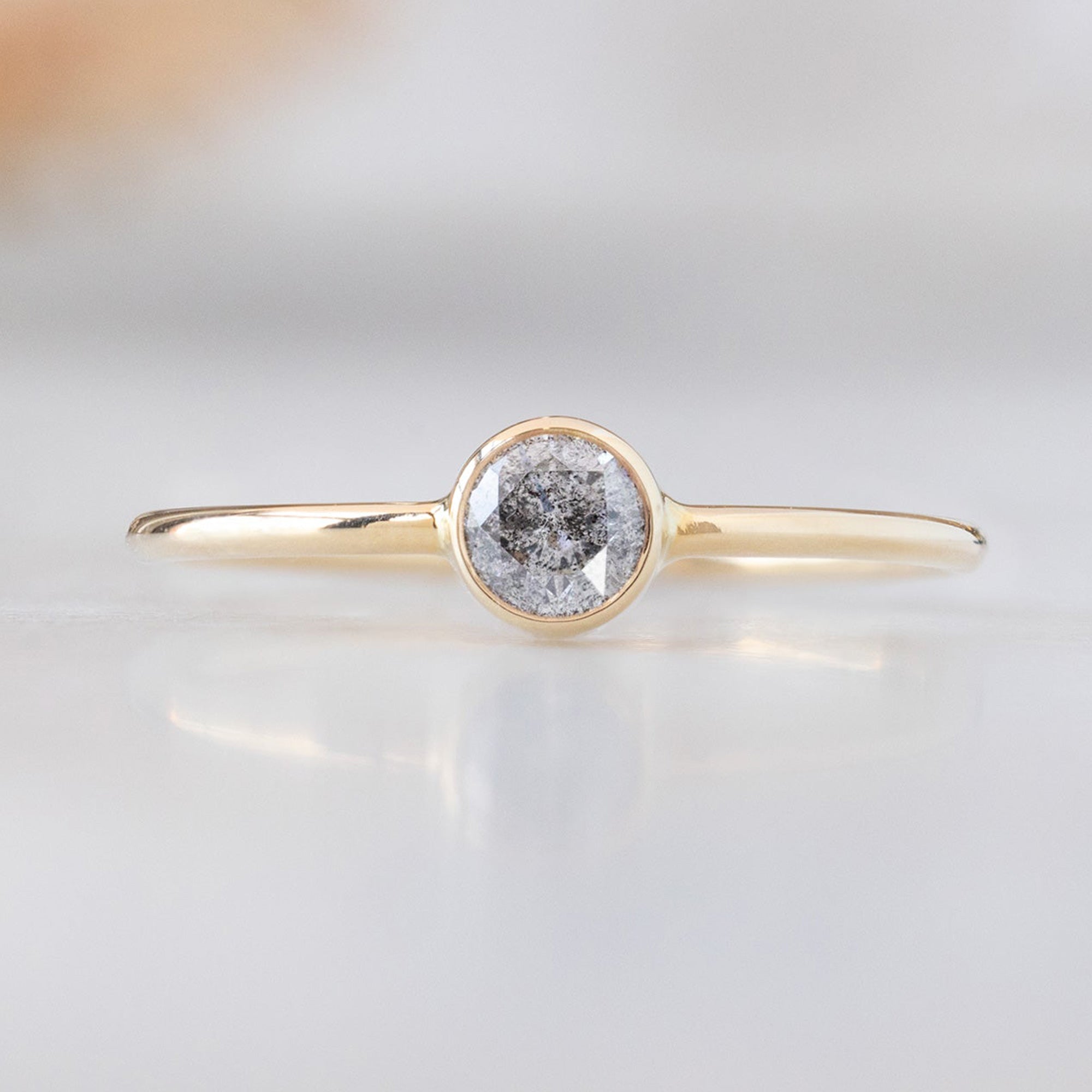 Alexis Russell Wedding Bands Salt and Pepper Diamond Stacking Ring | Yellow, Rose or White Gold