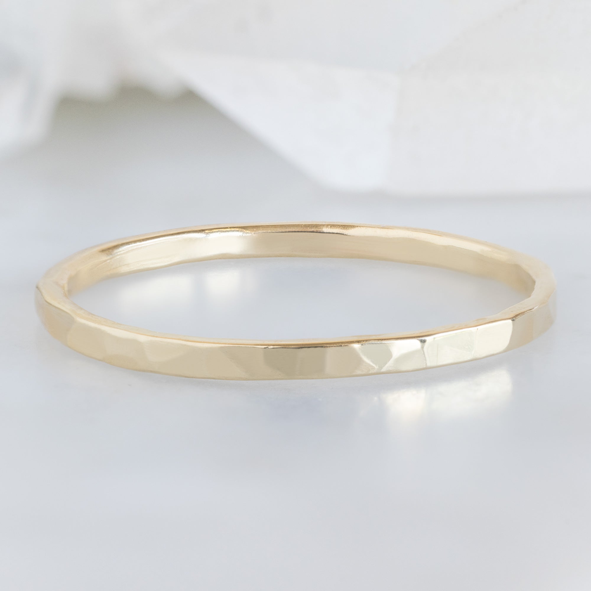 Alexis Russell Wedding Bands The Hammered Gold Stacking Band | Yellow, Rose or White Gold