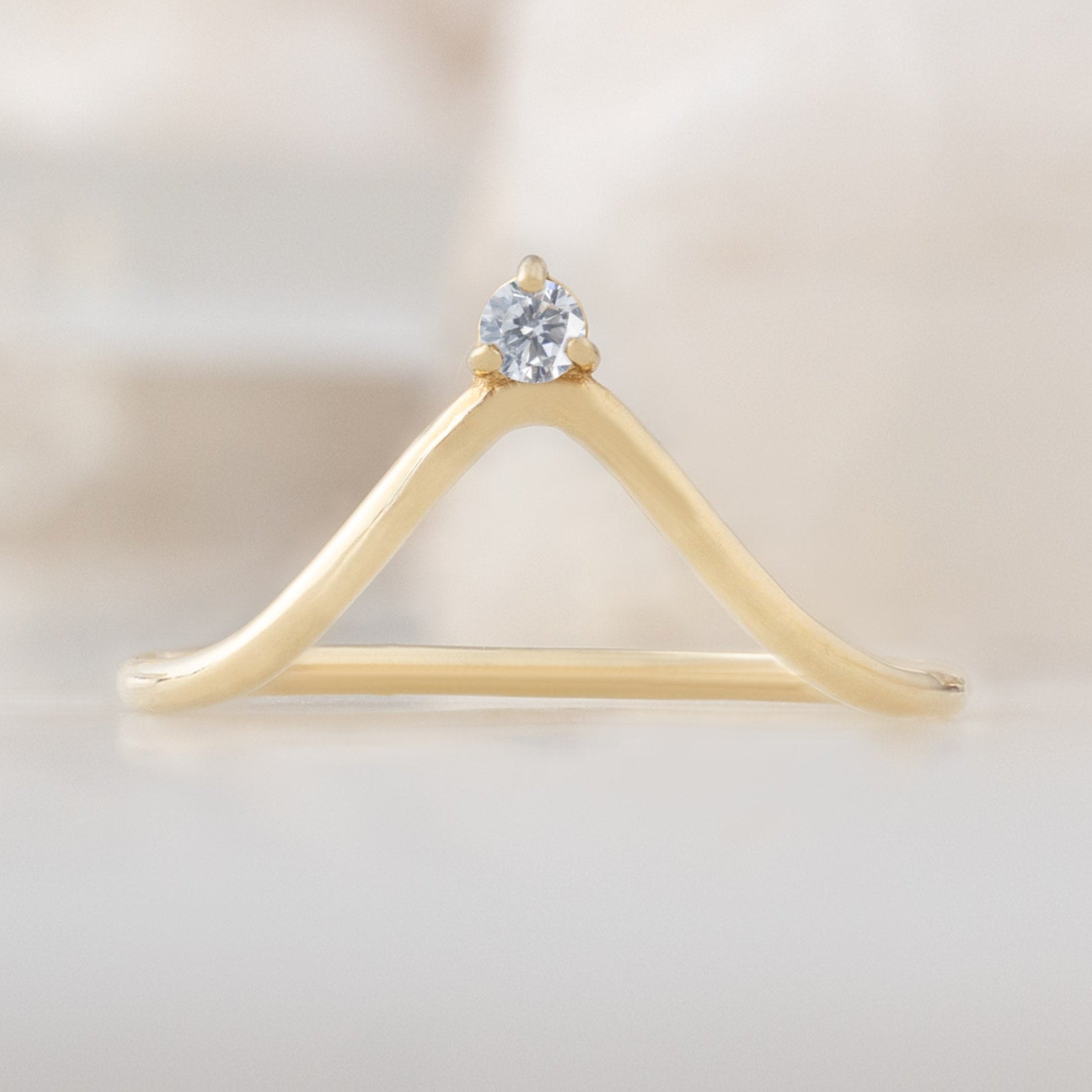 Alexis Russell Wedding Bands White Diamond Crown Stacking Band | Yellow, Rose or White Gold
