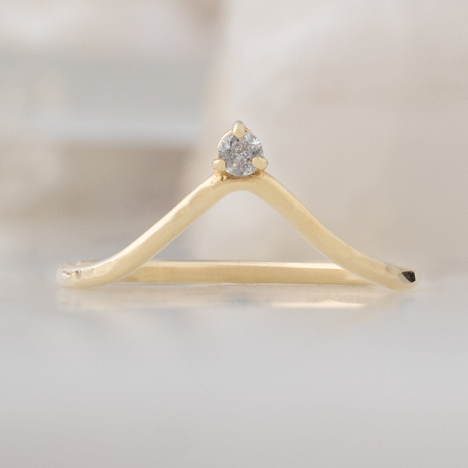 Alexis Russell Wedding Bands Salt and Pepper Diamond Crown Stacking Band | Yellow, Rose or White Gold
