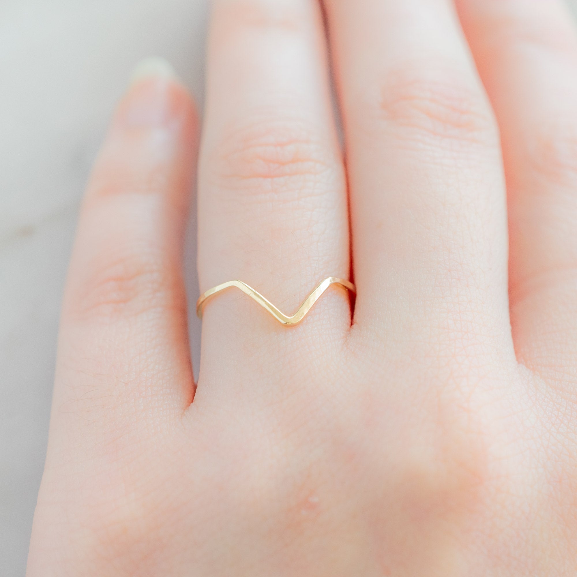 Alexis Russell Wedding Bands The Gold Peak Stacking Band | Yellow, Rose or White Gold