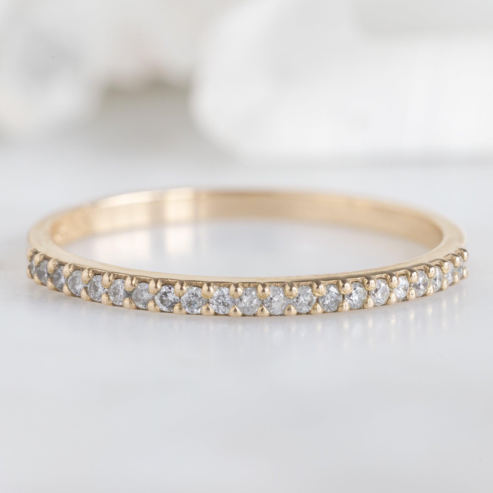Alexis Russell Wedding Bands The Salt and Pepper Diamond Pavé Wedding Band | Yellow, Rose or White Gold