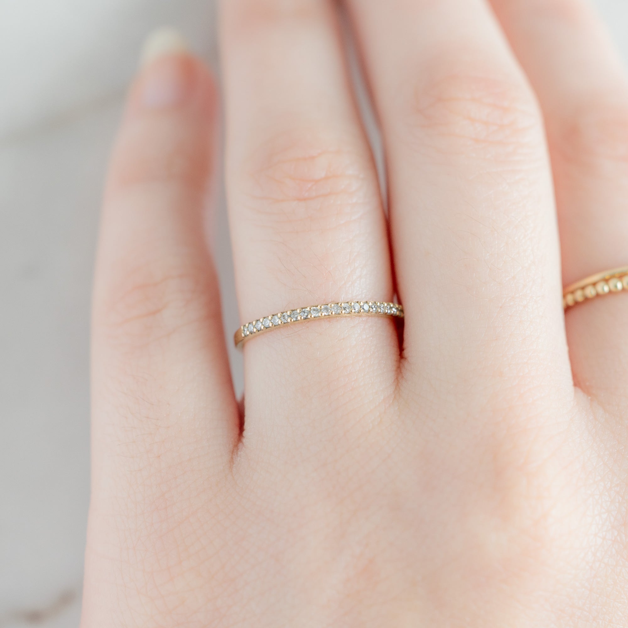 Alexis Russell Wedding Bands The Salt and Pepper Diamond Pavé Wedding Band | Yellow, Rose or White Gold