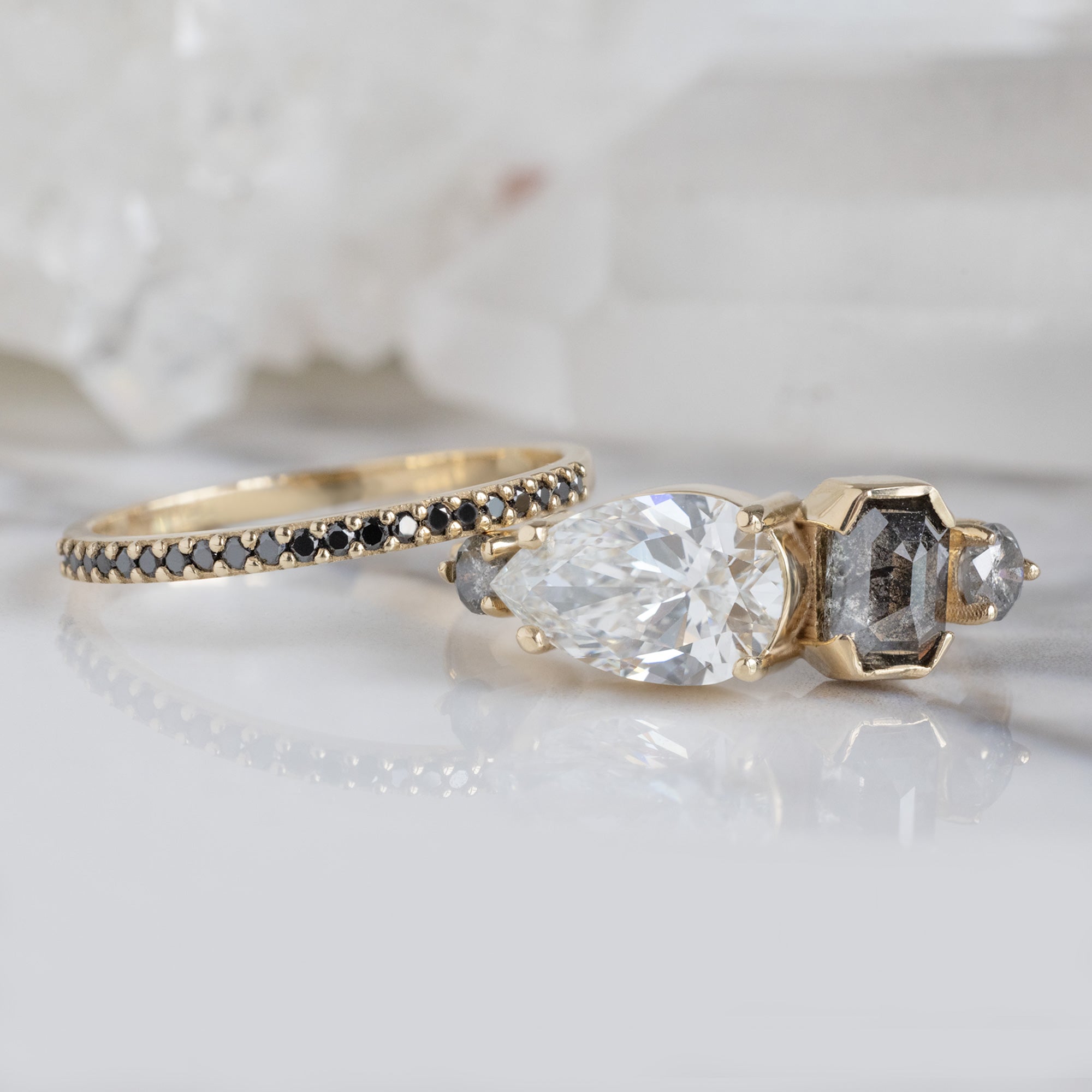 Alexis Russell Wedding Bands The Black Diamond Pavé Wedding Band | Yellow, Rose or White Gold