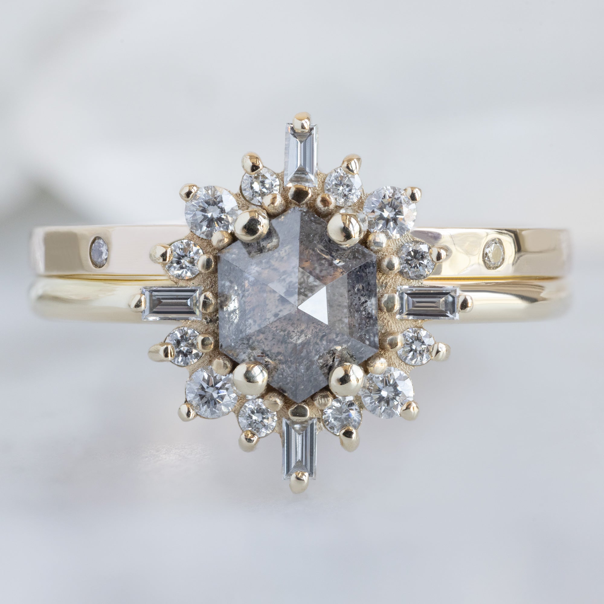 Alexis Russell Wedding Bands Salt and Pepper Diamond Eternity Band | Yellow, Rose or White Gold