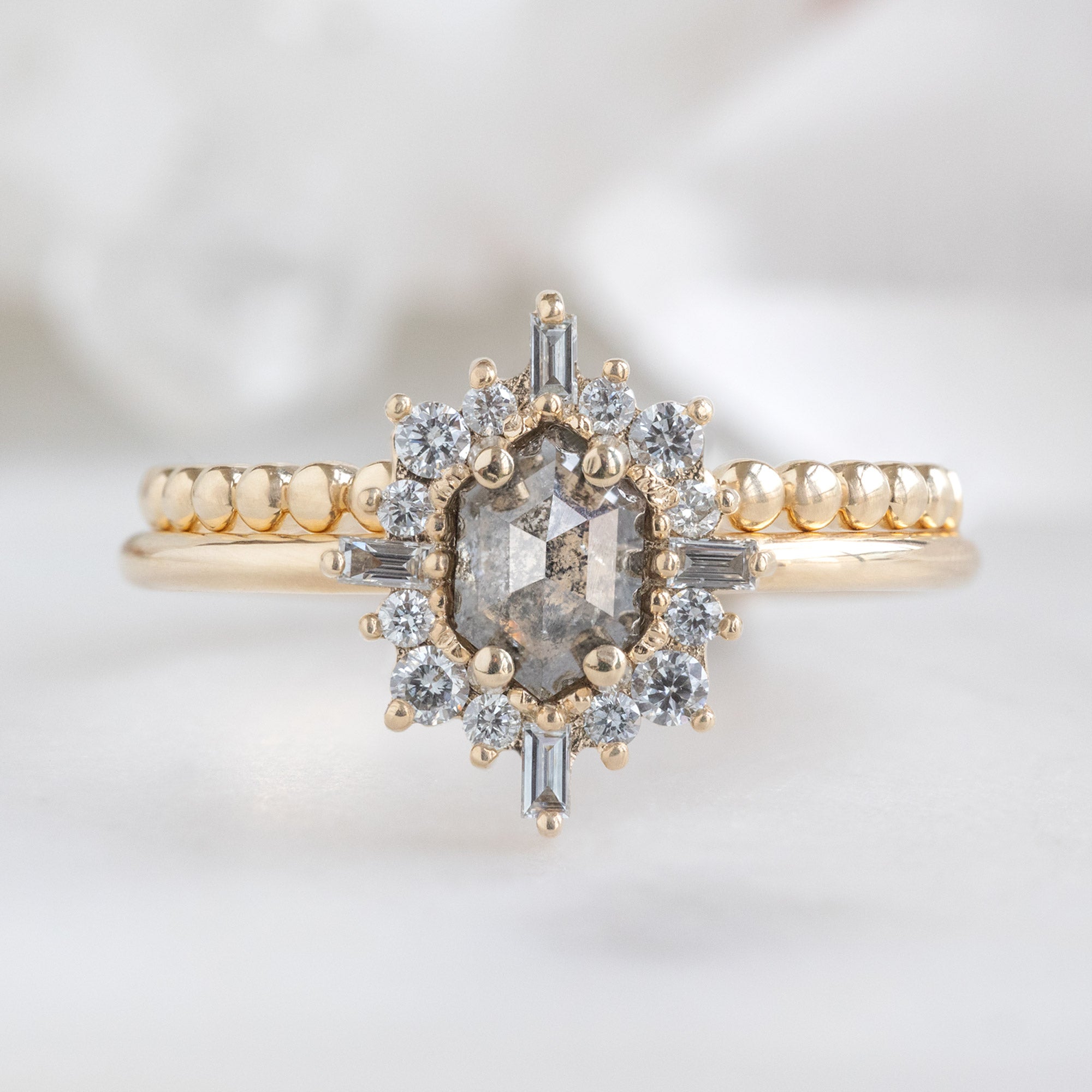 Alexis Russell Wedding Bands The Gold Beaded Stacking Band | Yellow or Rose Gold