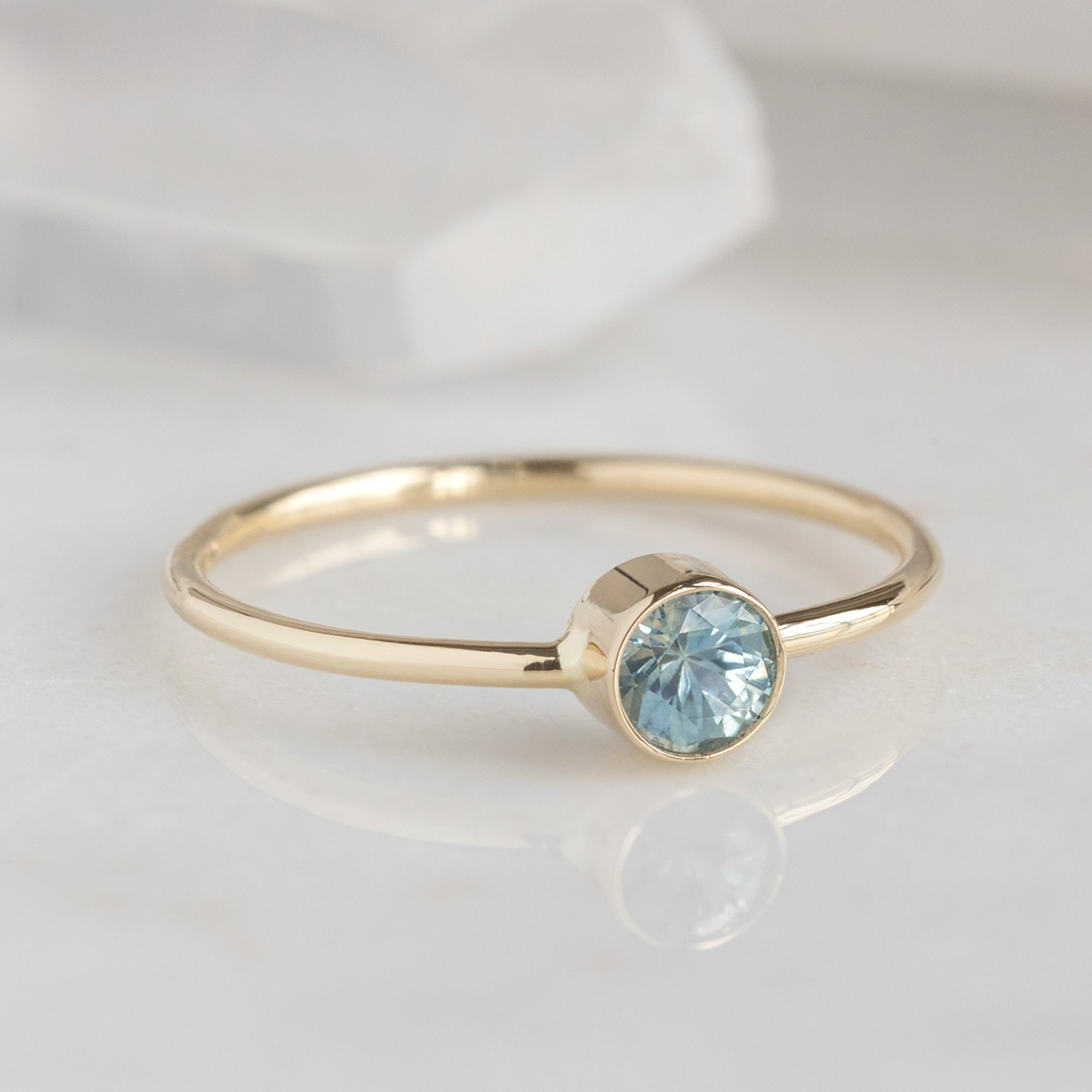 Alexis Russell Wedding Bands Montana Sapphire Stacking Ring | Yellow, Rose or White Gold
