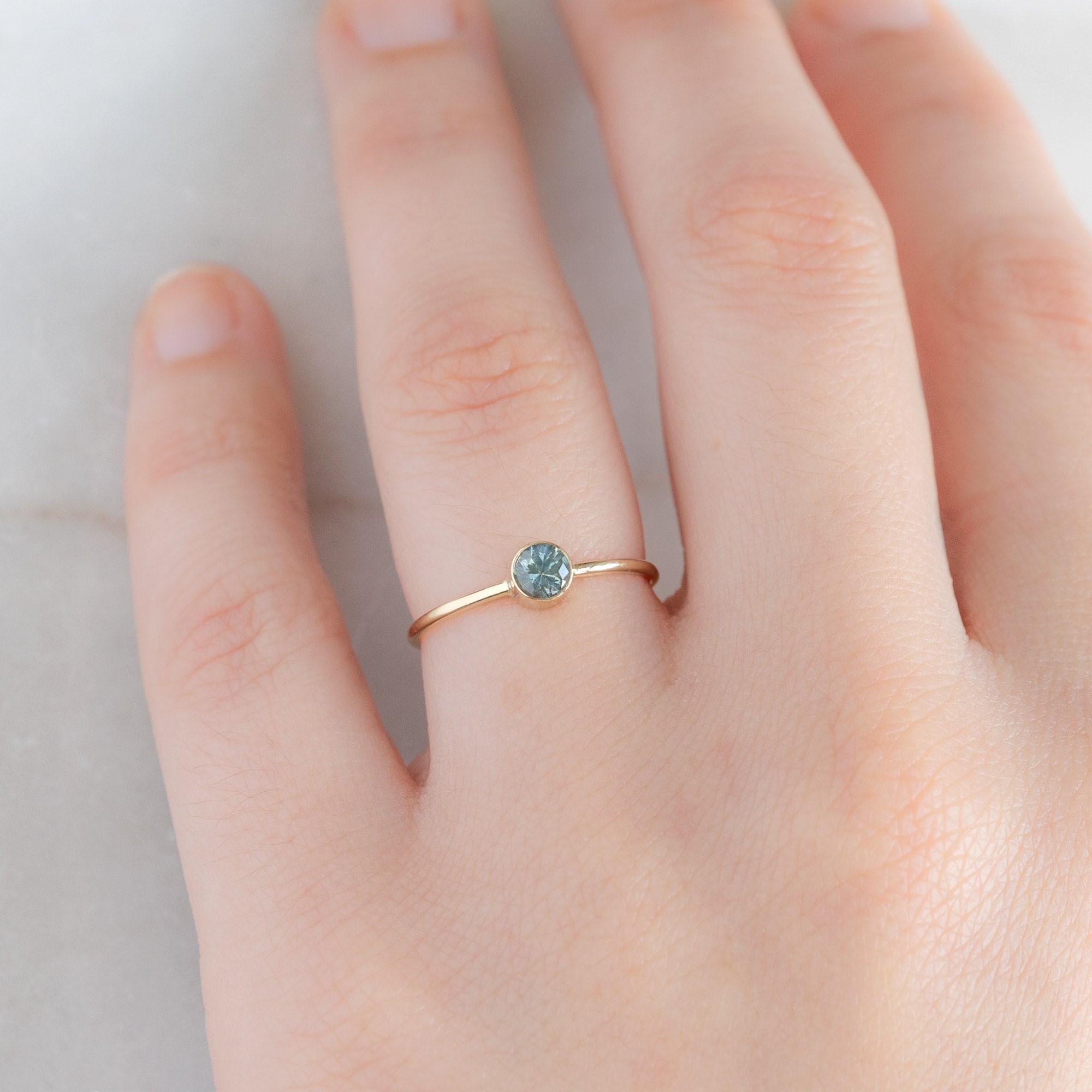 Alexis Russell Wedding Bands Montana Sapphire Stacking Ring | Yellow, Rose or White Gold