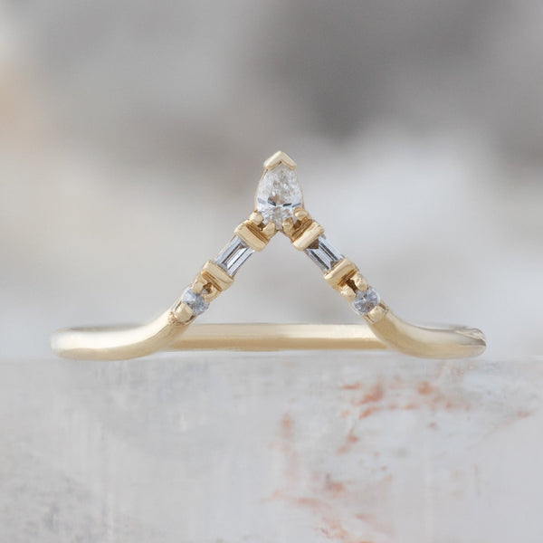 Alexis Russell Wedding Bands White Diamond Tiara Stacking Band | Yellow, Rose or White Gold