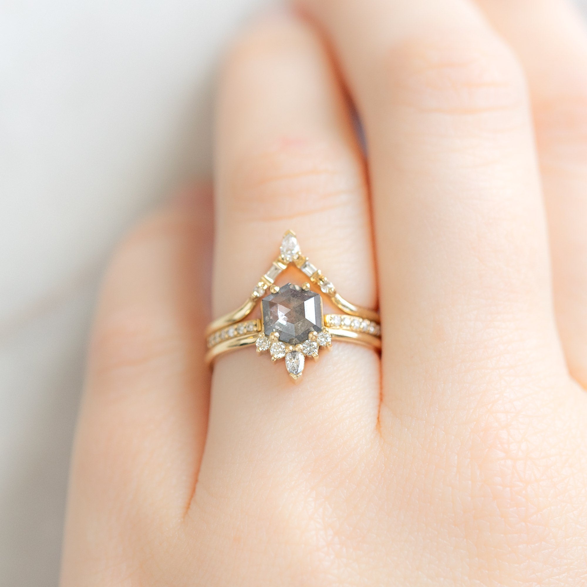 Alexis Russell Wedding Bands White Diamond Tiara Stacking Band | Yellow, Rose or White Gold