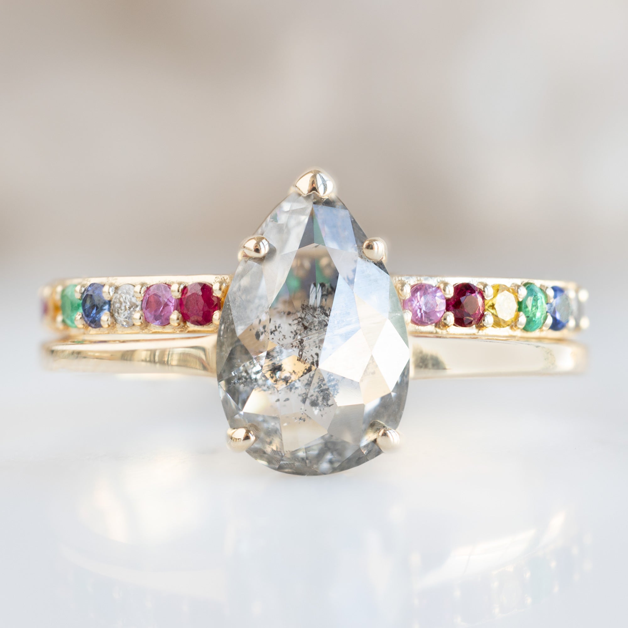 Alexis Russell Wedding Bands Rainbow Sapphire Pavé Eternity Band | Yellow, Rose or White Gold