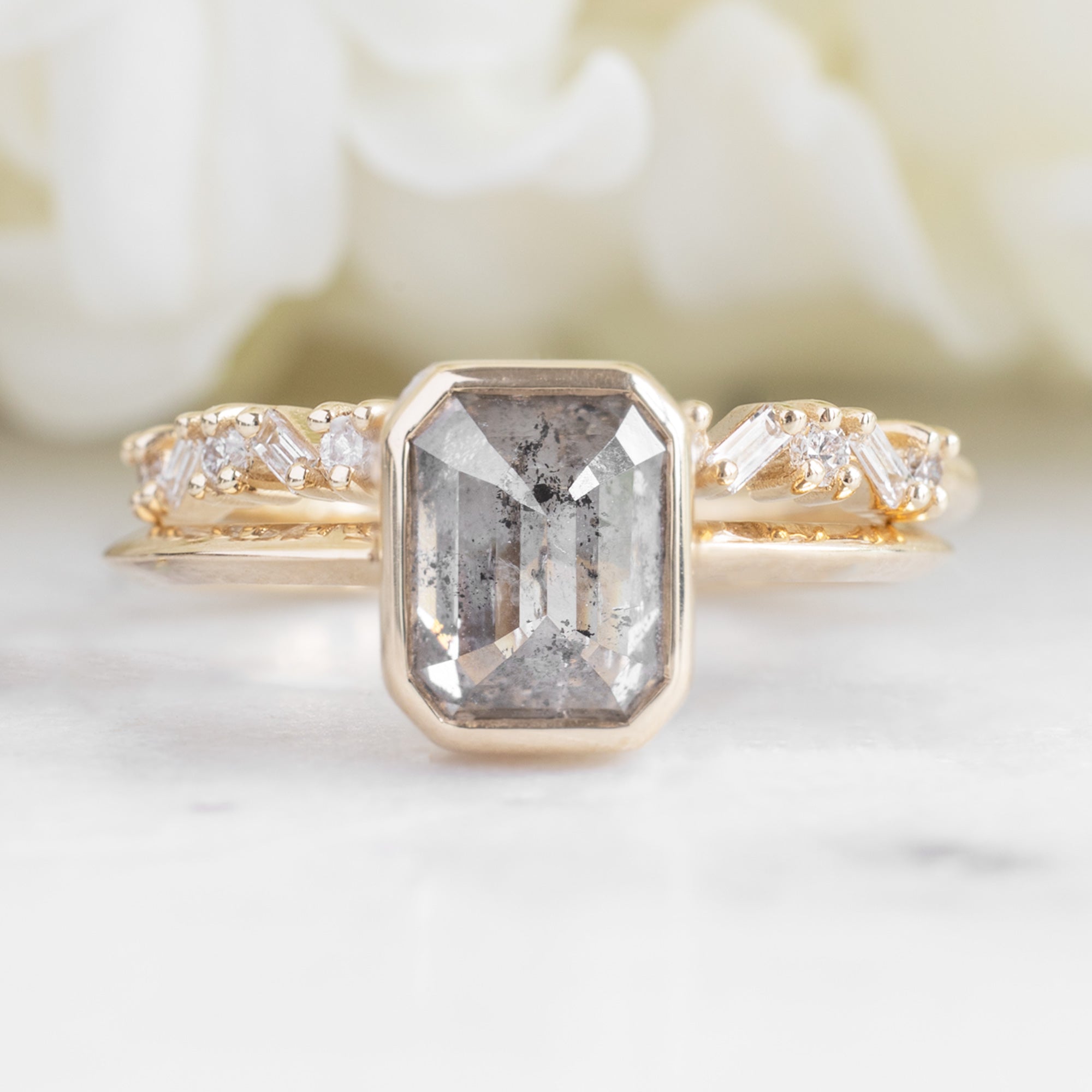 Alexis Russell Wedding Bands The Baguette Confetti Wedding Band | Yellow, Rose or White Gold