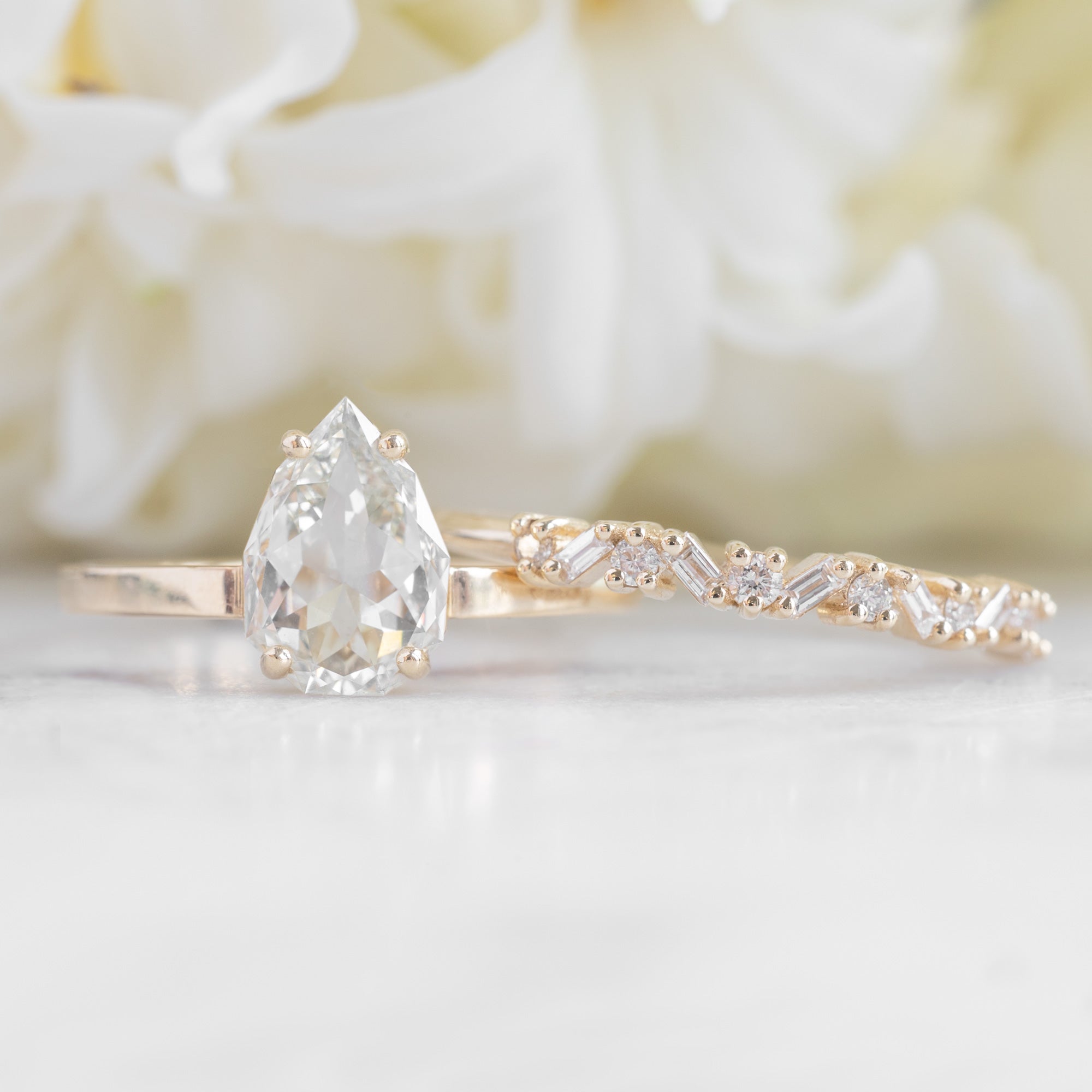 Alexis Russell Wedding Bands The Baguette Confetti Wedding Band | Yellow, Rose or White Gold
