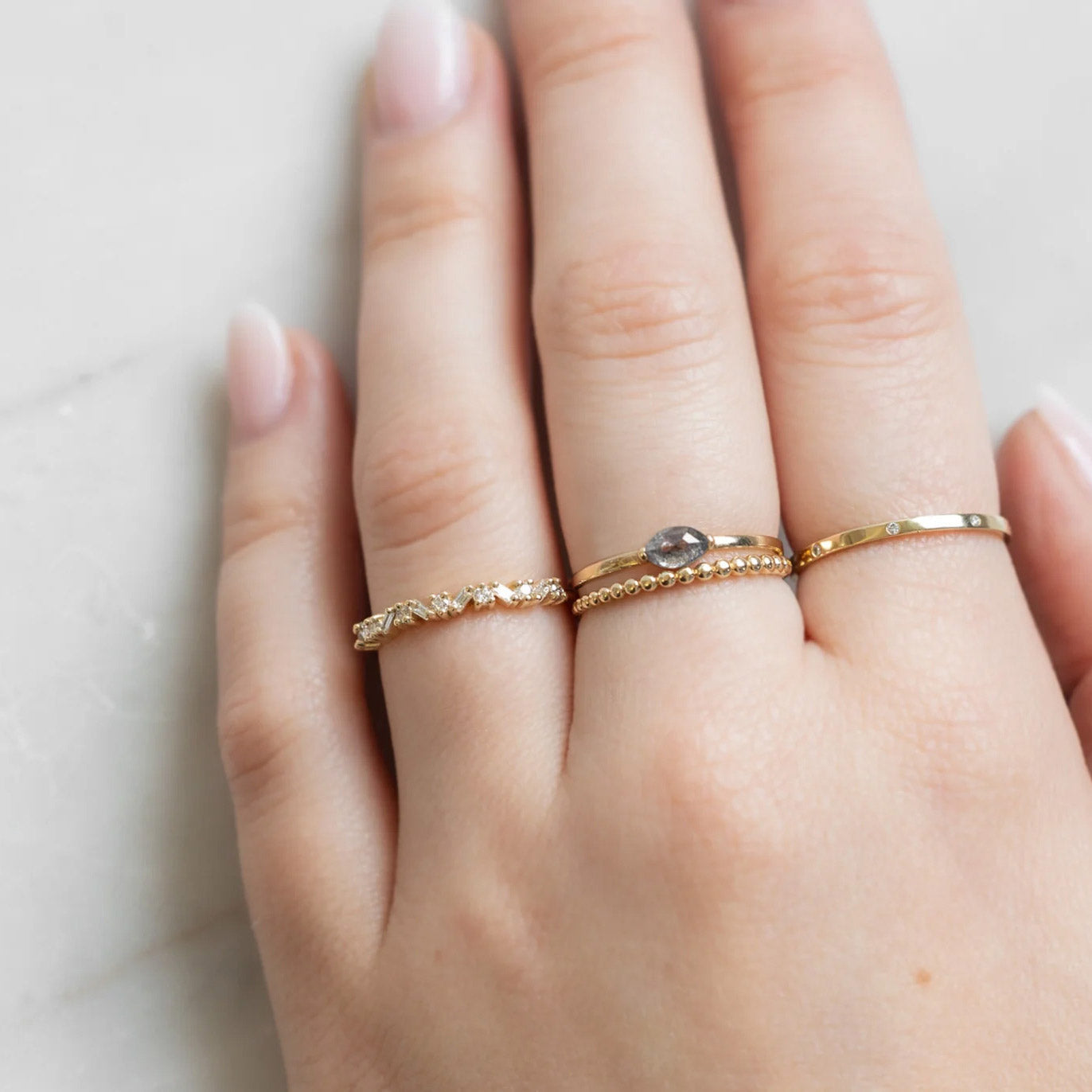 Alexis Russell Wedding Bands The Baguette Confetti Wedding Band | Yellow, Rose or White Gold