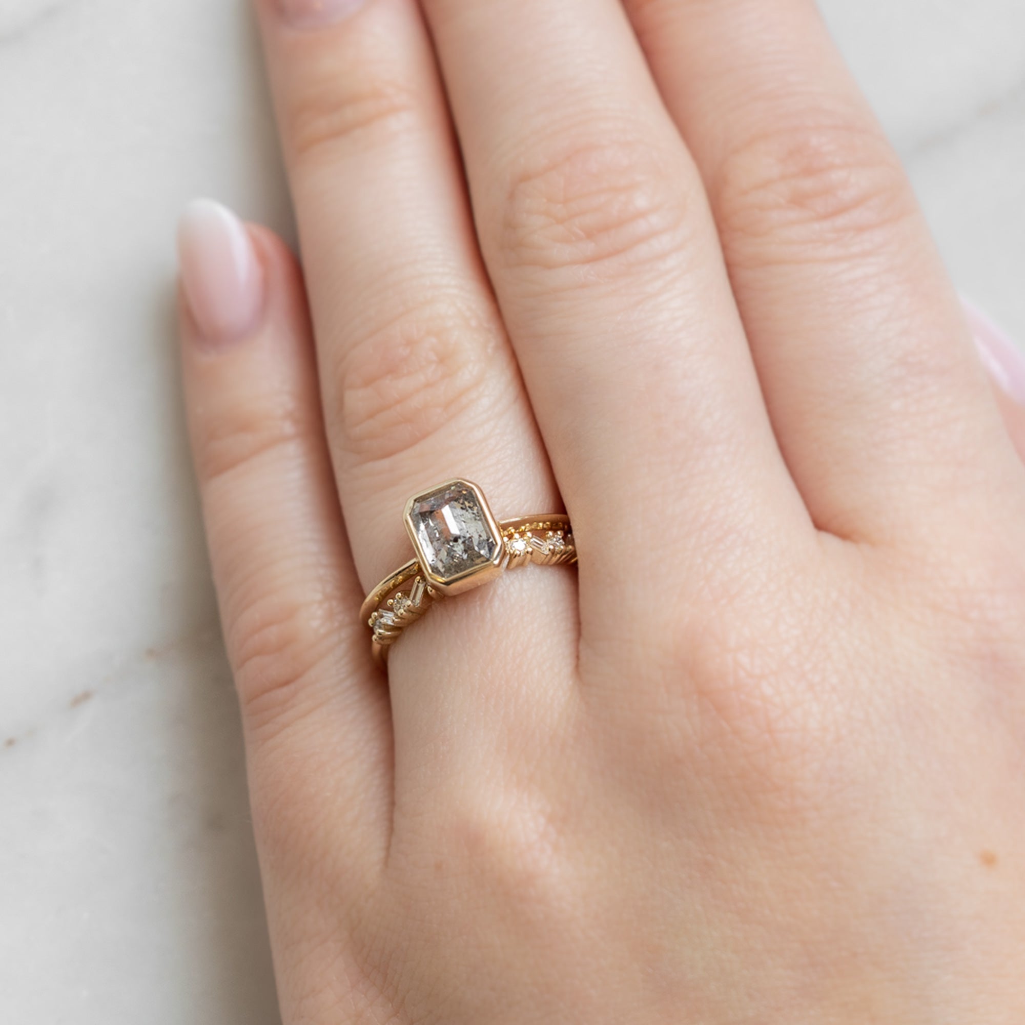 Alexis Russell Wedding Bands The Baguette Confetti Wedding Band | Yellow, Rose or White Gold