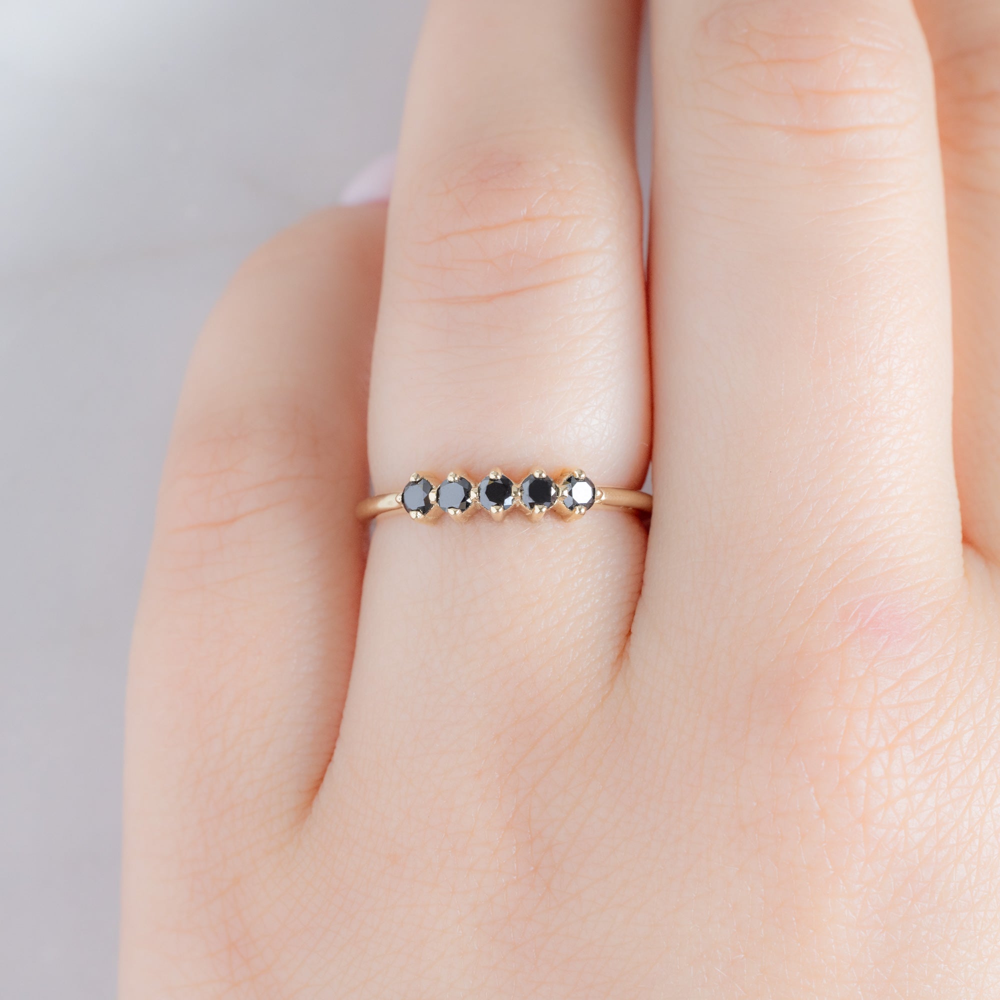 Alexis Russell  Wedding Bands The Sequent Black Diamond Wedding Band | Yellow, Rose or White Gold