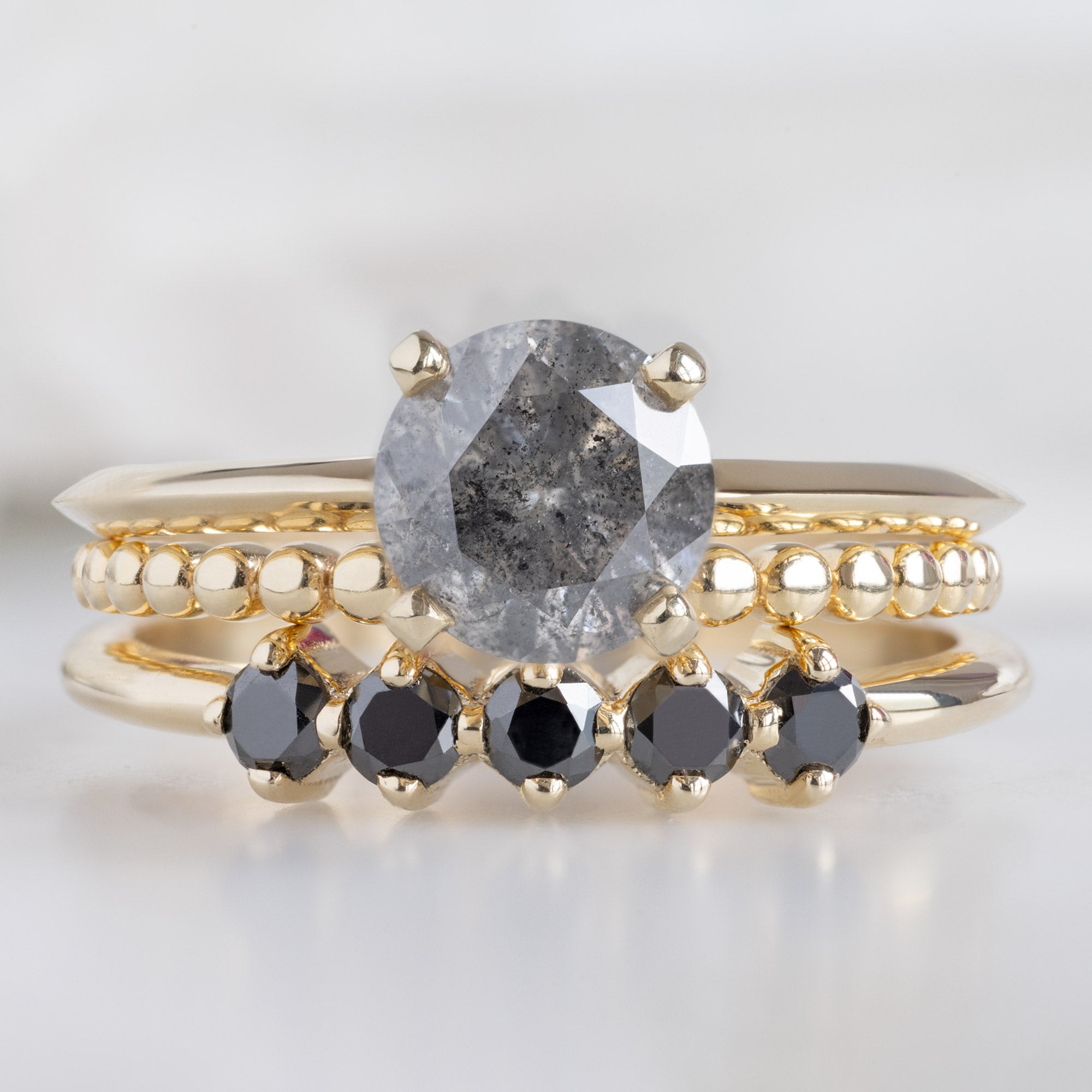 Alexis Russell  Wedding Bands The Sequent Black Diamond Wedding Band | Yellow, Rose or White Gold