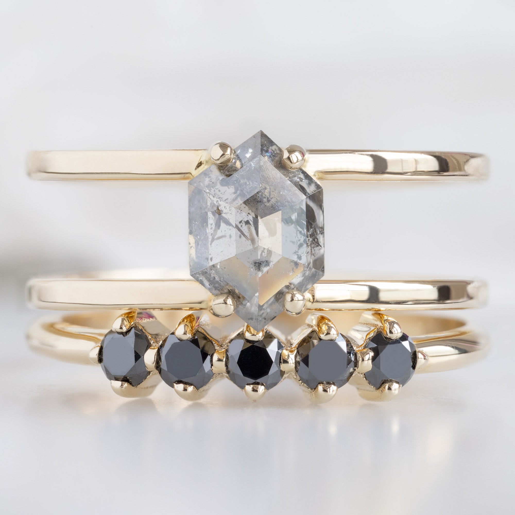 Alexis Russell  Wedding Bands The Sequent Black Diamond Wedding Band | Yellow, Rose or White Gold
