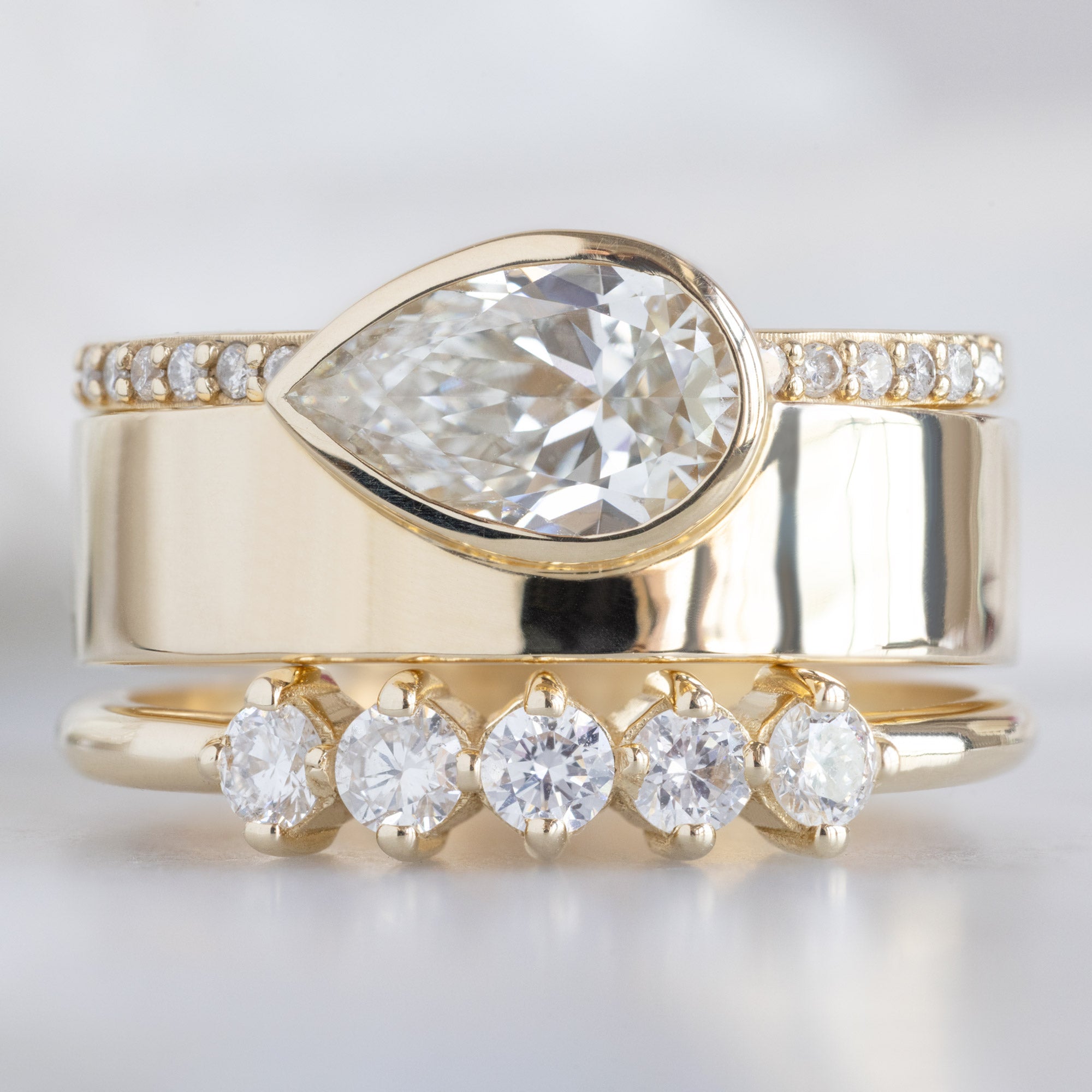 Alexis Russell  Wedding Bands The Sequent White Diamond Wedding Band | Yellow, Rose or White Gold
