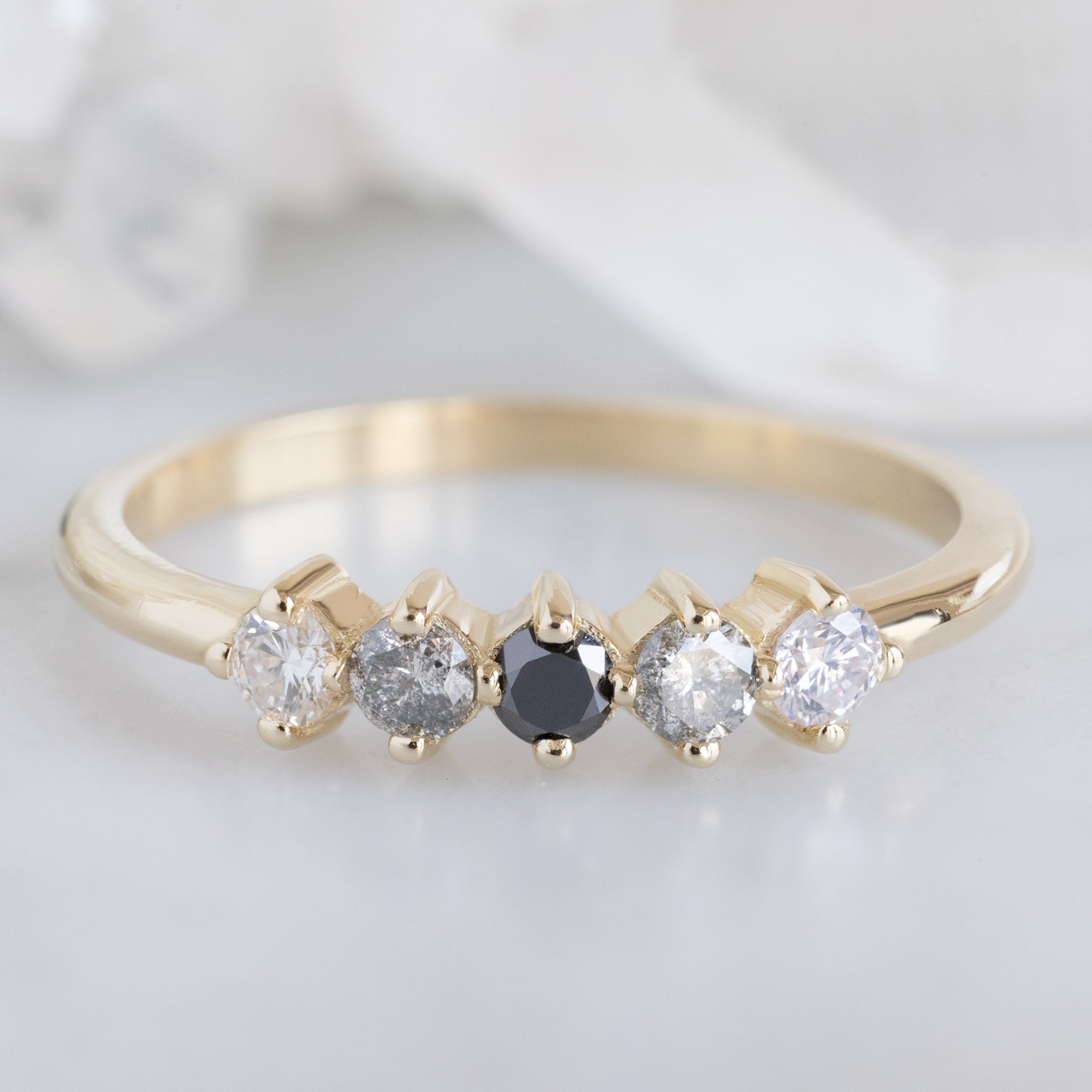Alexis Russell  Wedding Bands The Sequent Ombré Diamond Wedding Band | Yellow, Rose or White Gold