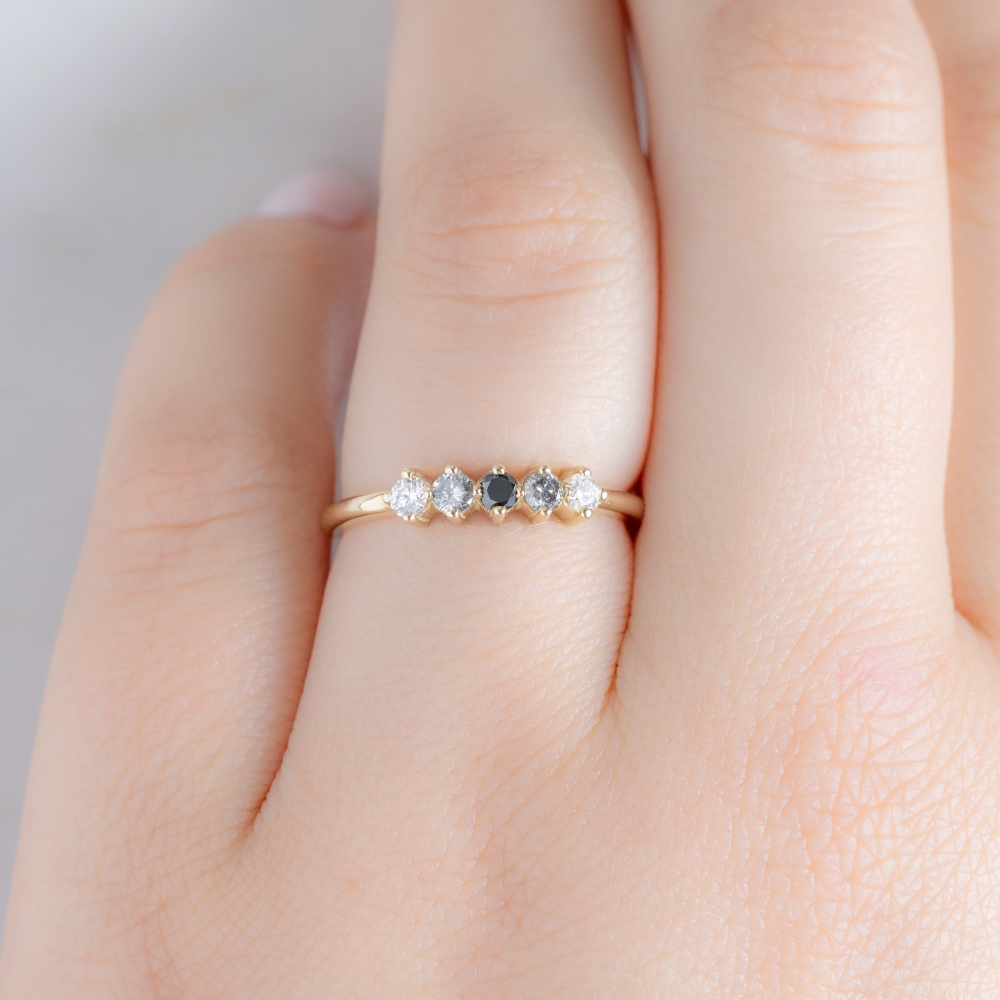 Alexis Russell  Wedding Bands The Sequent Ombré Diamond Wedding Band | Yellow, Rose or White Gold