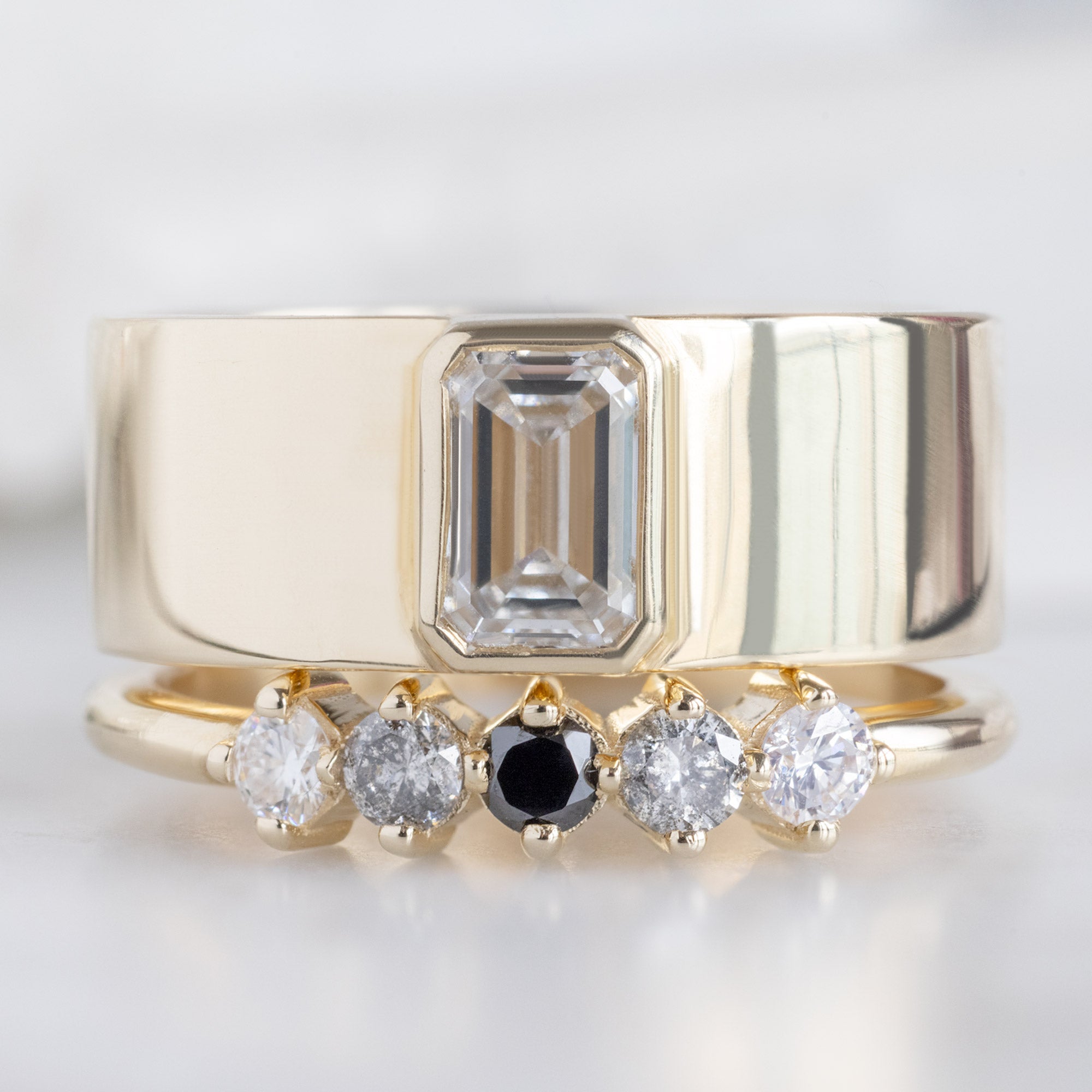 Alexis Russell  Wedding Bands The Sequent Ombré Diamond Wedding Band | Yellow, Rose or White Gold