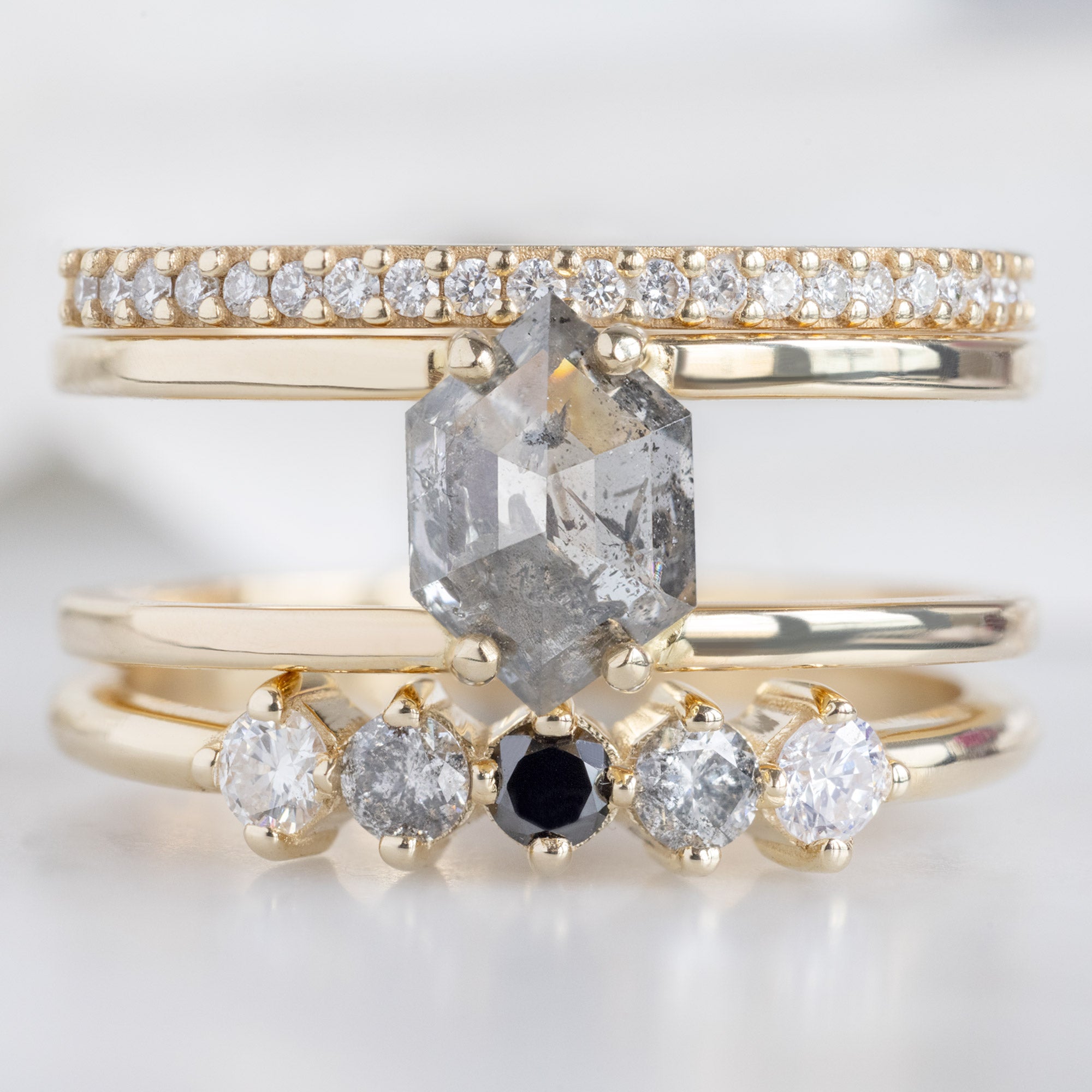 Alexis Russell  Wedding Bands The Sequent Ombré Diamond Wedding Band | Yellow, Rose or White Gold