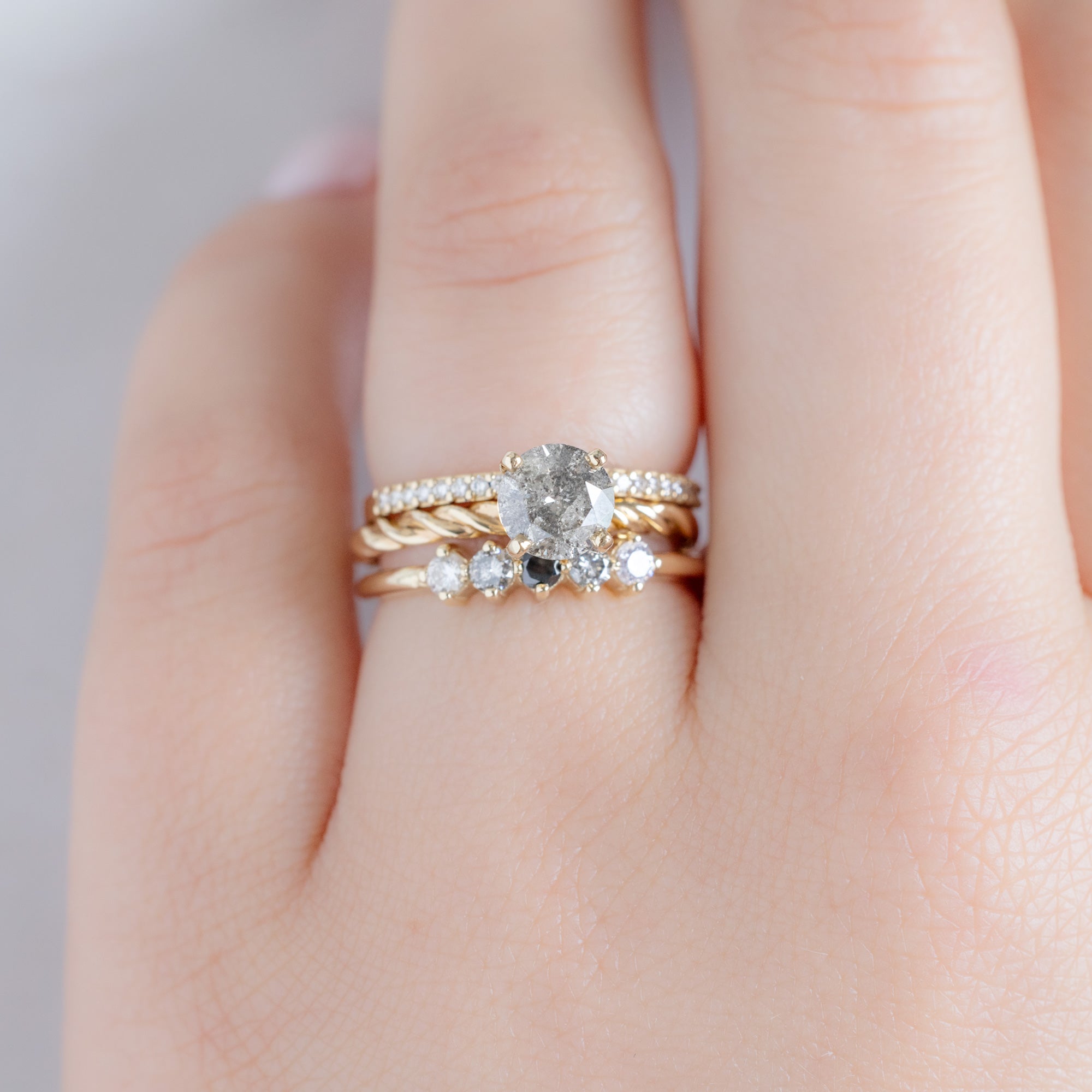 Alexis Russell  Wedding Bands The Sequent Ombré Diamond Wedding Band | Yellow, Rose or White Gold