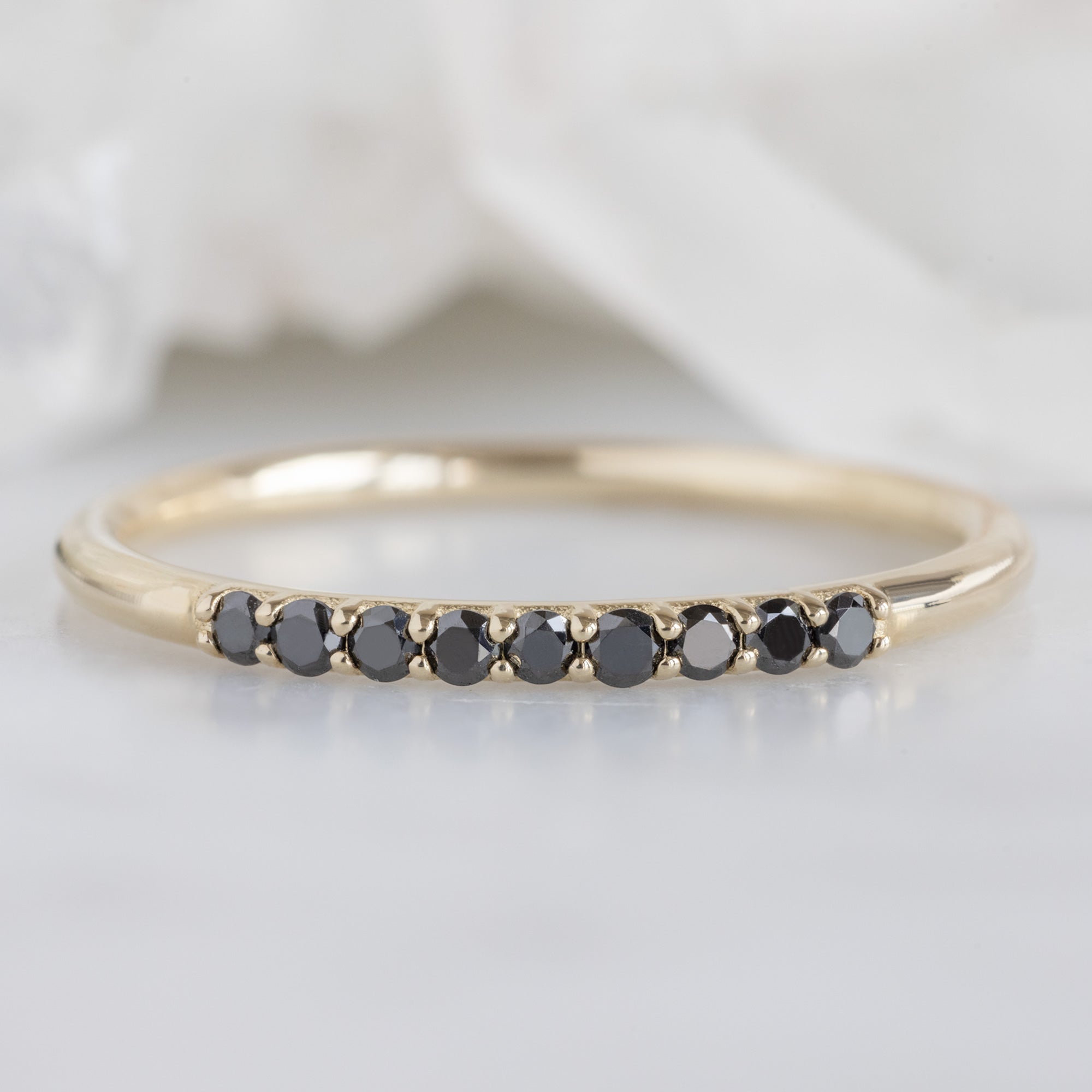 Alexis Russell  Wedding Bands The Luxe Black Diamond Pavé Wedding Band | Yellow, Rose or White Gold