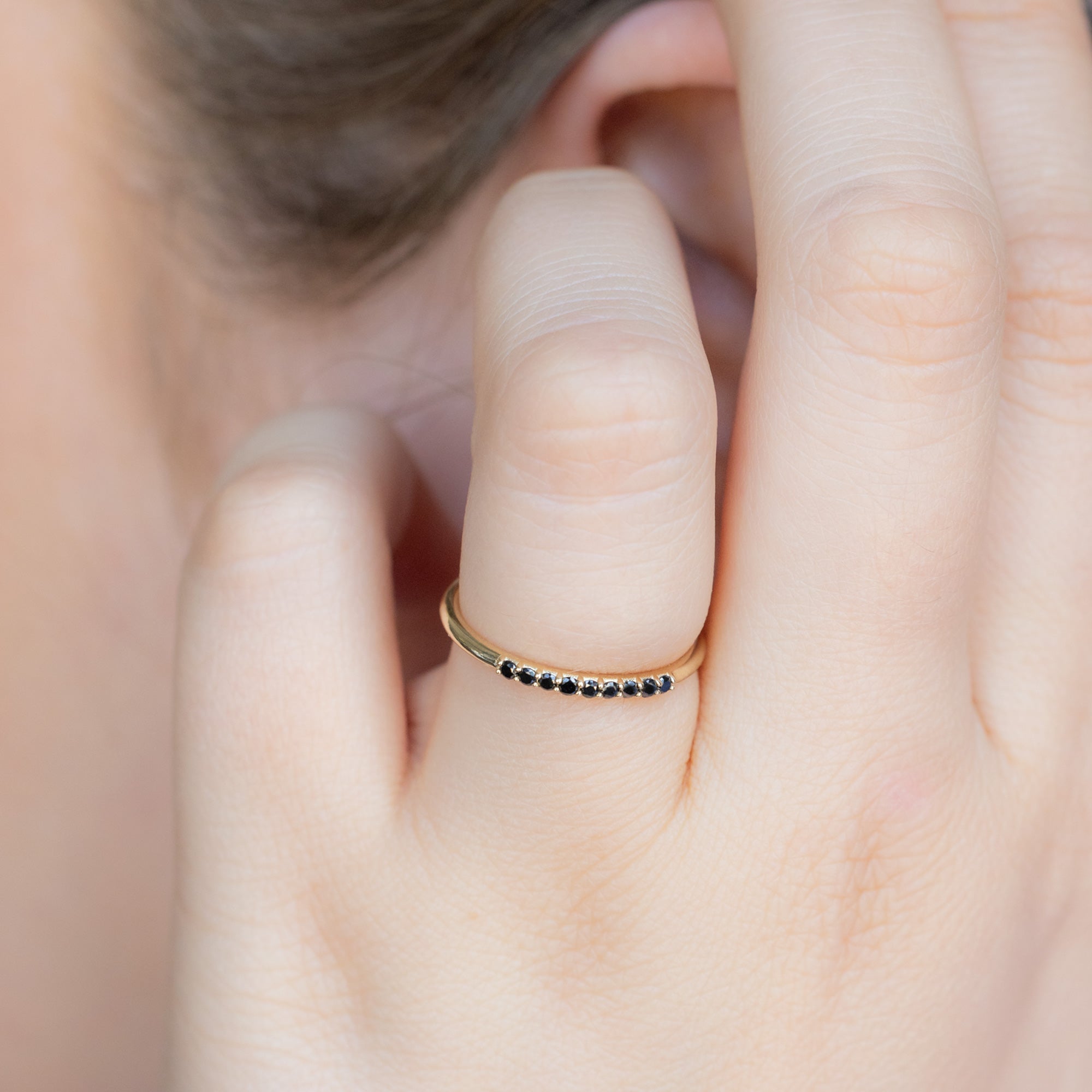 Alexis Russell  Wedding Bands The Luxe Black Diamond Pavé Wedding Band | Yellow, Rose or White Gold