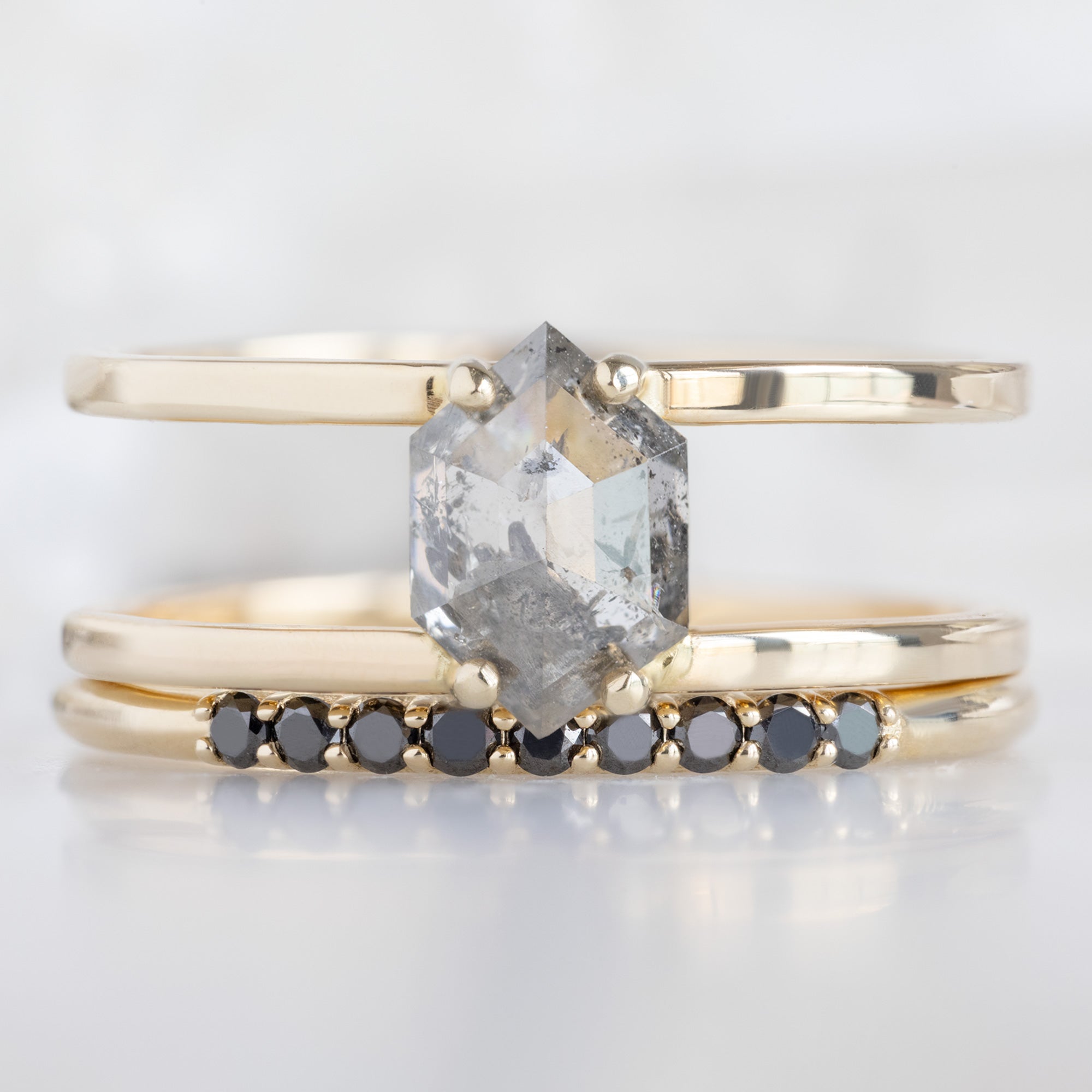 Alexis Russell  Wedding Bands The Luxe Black Diamond Pavé Wedding Band | Yellow, Rose or White Gold