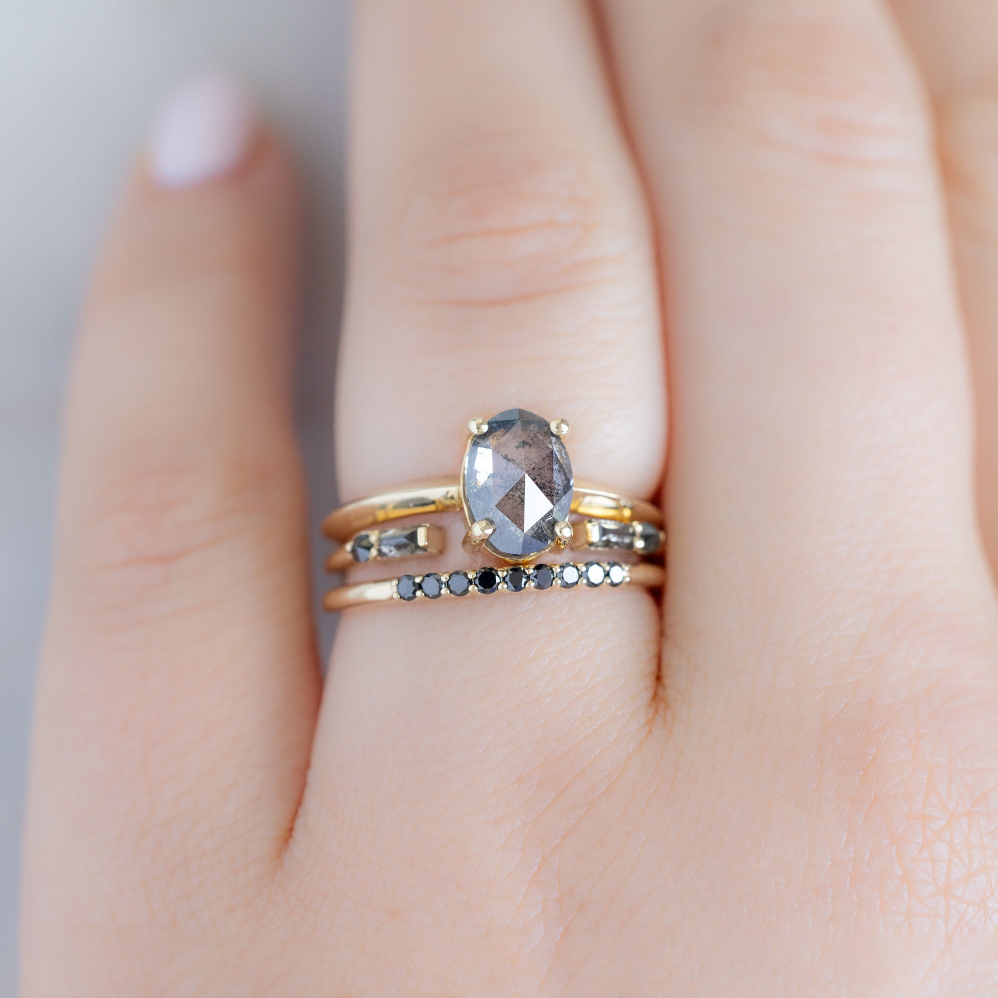 Alexis Russell  Wedding Bands The Luxe Black Diamond Pavé Wedding Band | Yellow, Rose or White Gold