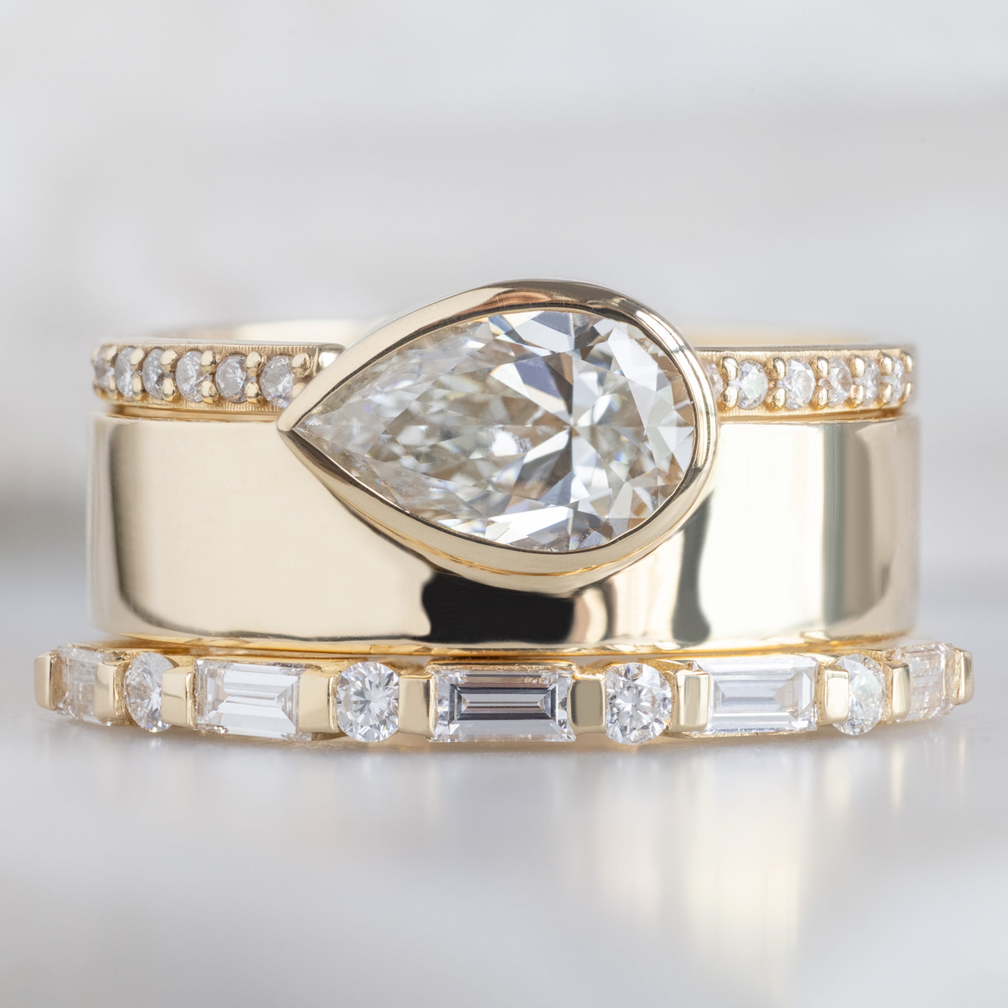Alexis Russell  Wedding Bands The Luxe Baguette White Diamond Eternity Band | Yellow, Rose or White Gold