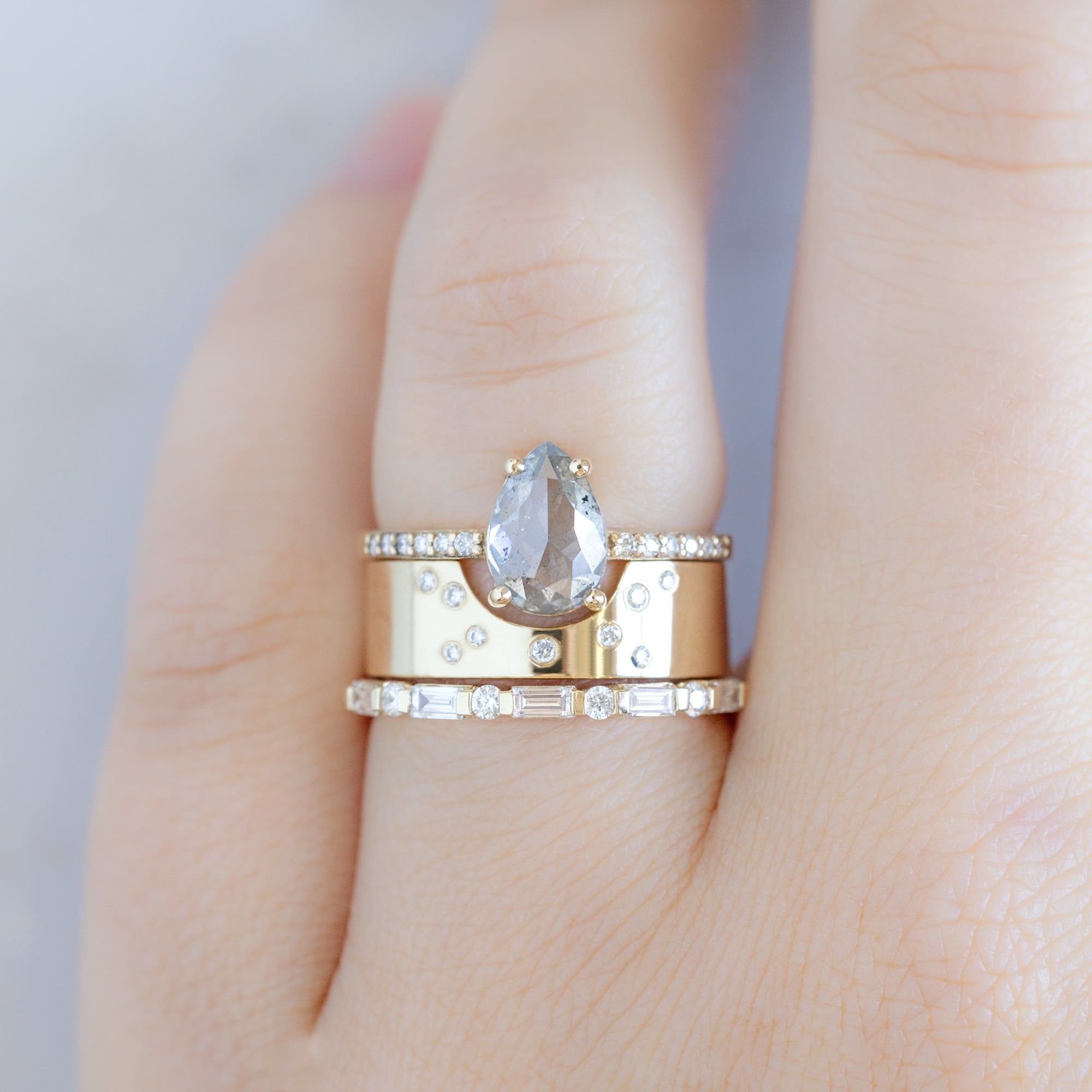 Alexis Russell  Wedding Bands The Luxe Baguette White Diamond Eternity Band | Yellow, Rose or White Gold