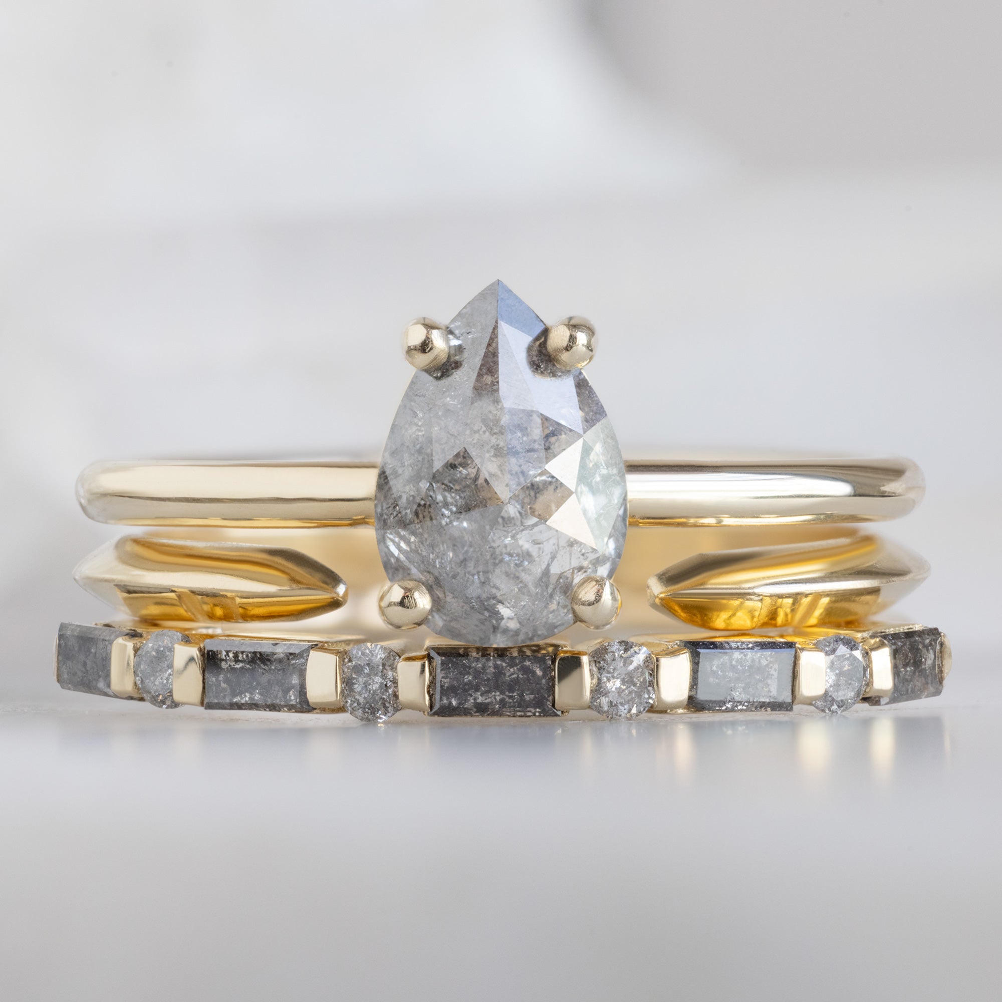 Alexis Russell  Wedding Bands The Luxe Baguette Salt and Pepper Diamond Eternity Band | Yellow, Rose or White Gold