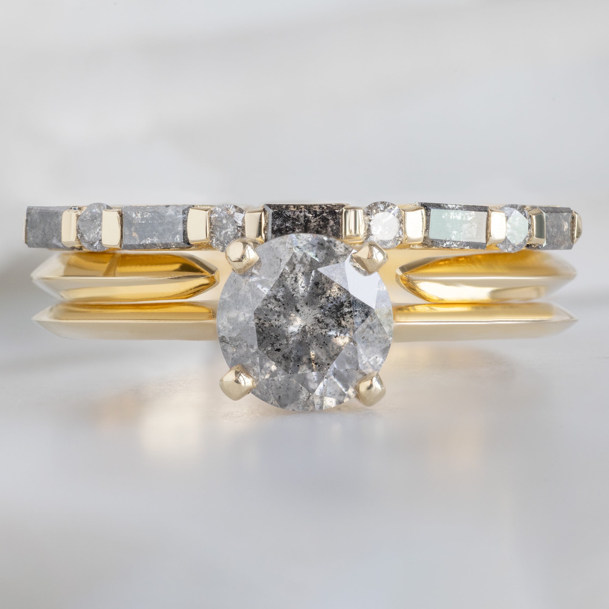 Alexis Russell  Wedding Bands The Luxe Baguette Salt and Pepper Diamond Eternity Band | Yellow, Rose or White Gold