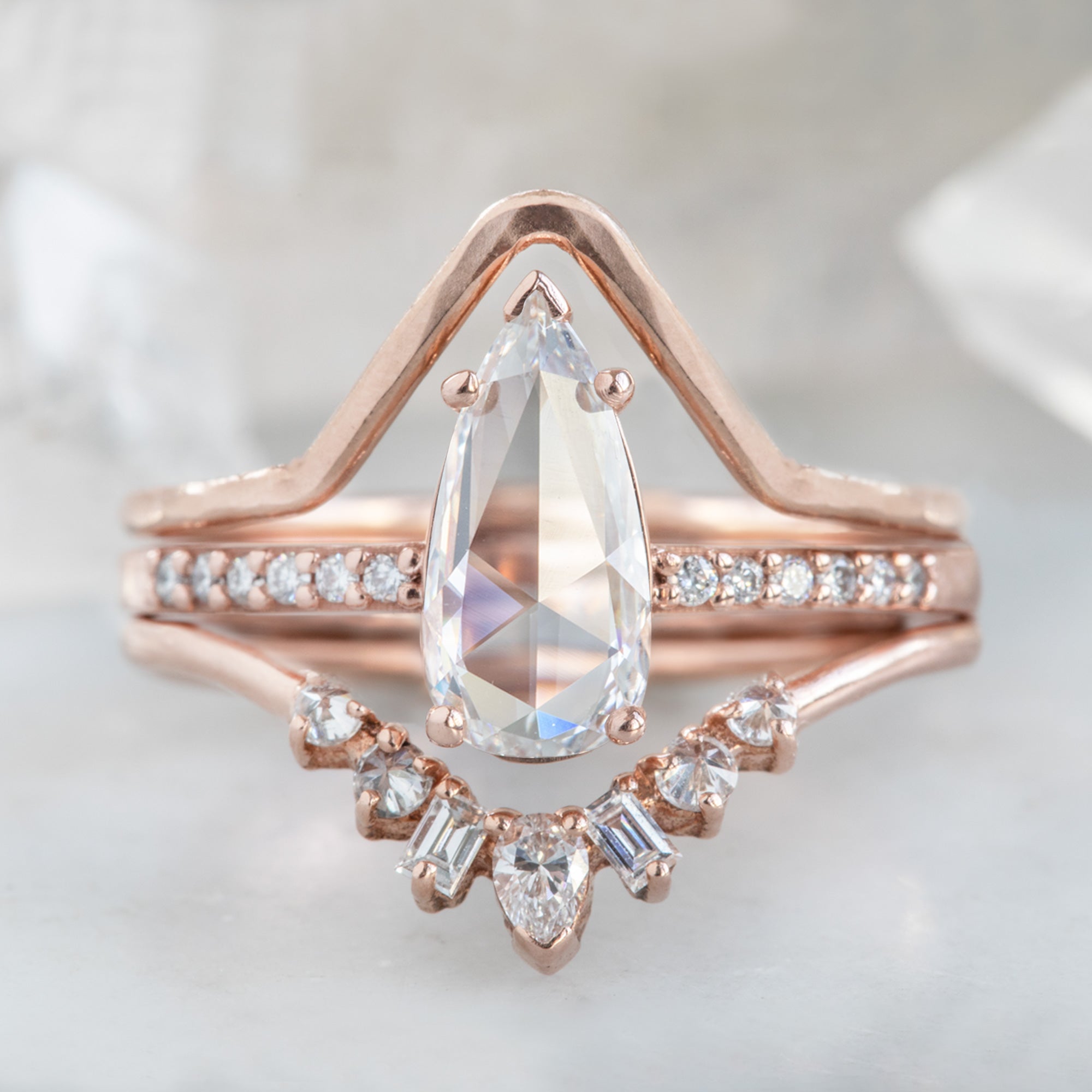 Alexis Russell Wedding Bands The Gold Peak Stacking Band | Yellow, Rose or White Gold