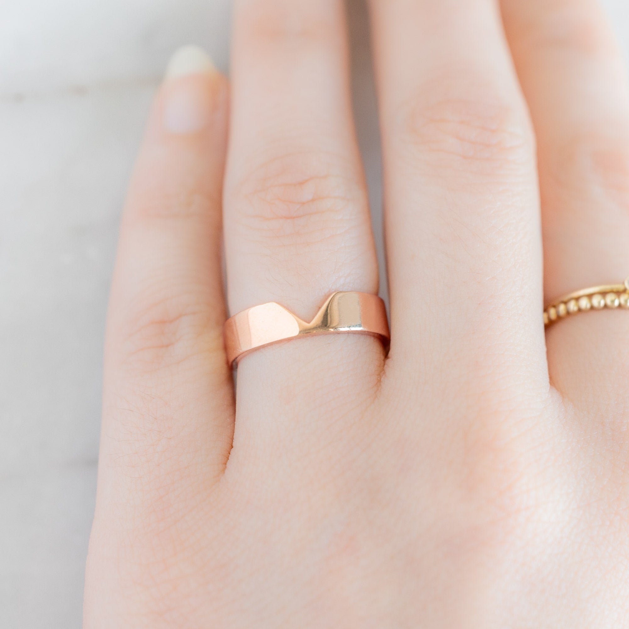 Alexis Russell  Wedding Bands The Gold Peak Wedding Band | Yellow, Rose or White Gold
