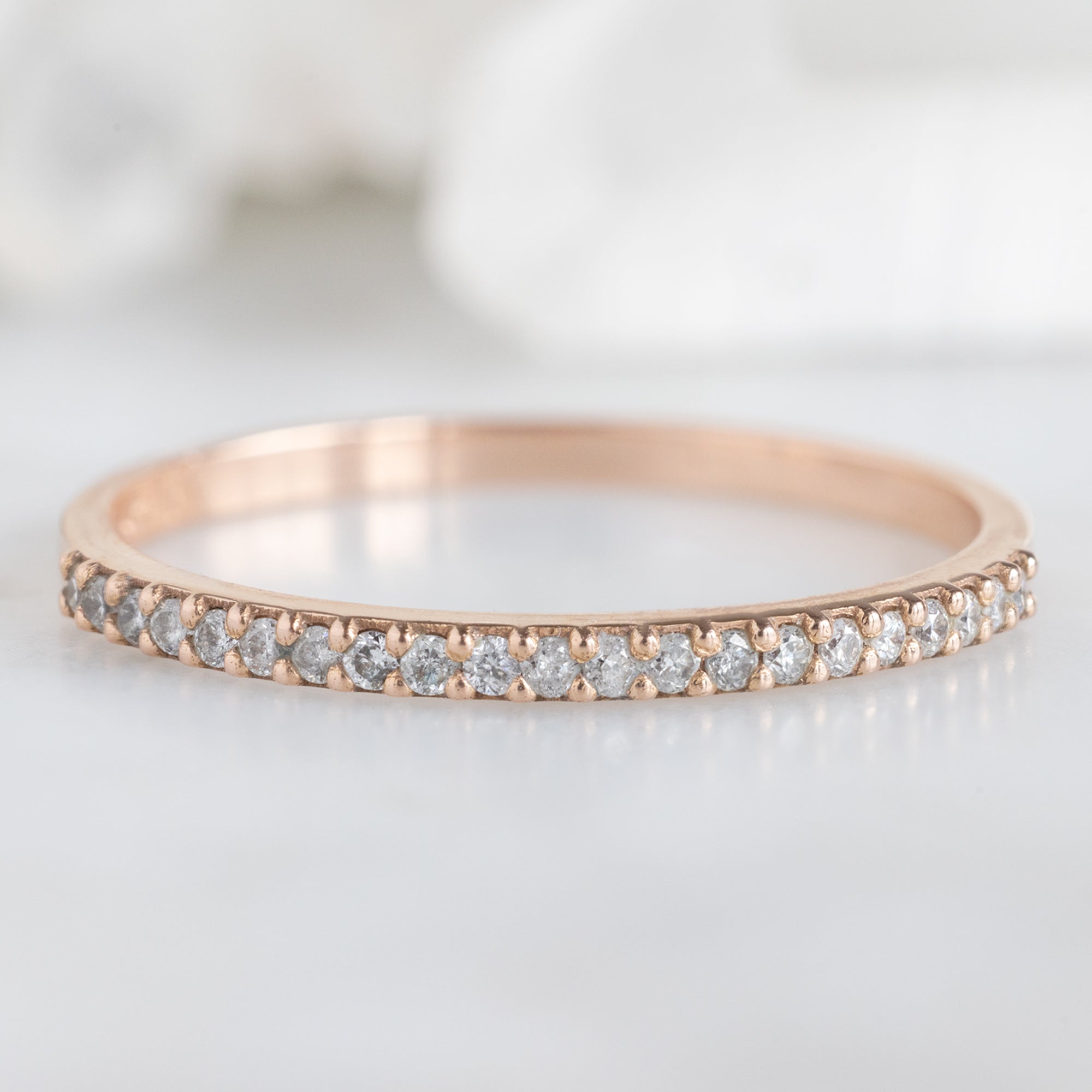 Alexis Russell Wedding Bands The Salt and Pepper Diamond Pavé Wedding Band | Yellow, Rose or White Gold