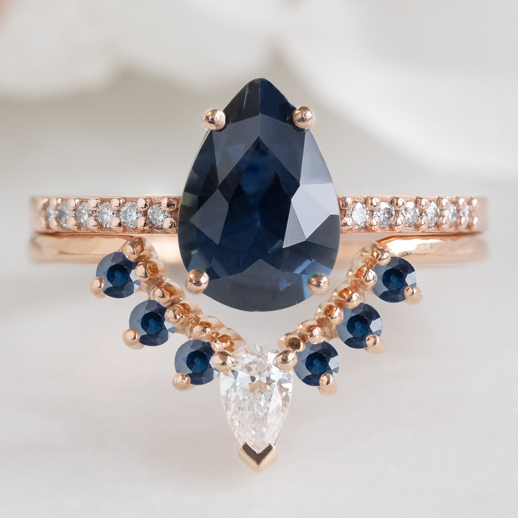 Alexis Russell Wedding Bands White Diamond Sunburst Stacking Band | Choose Your Side Stones