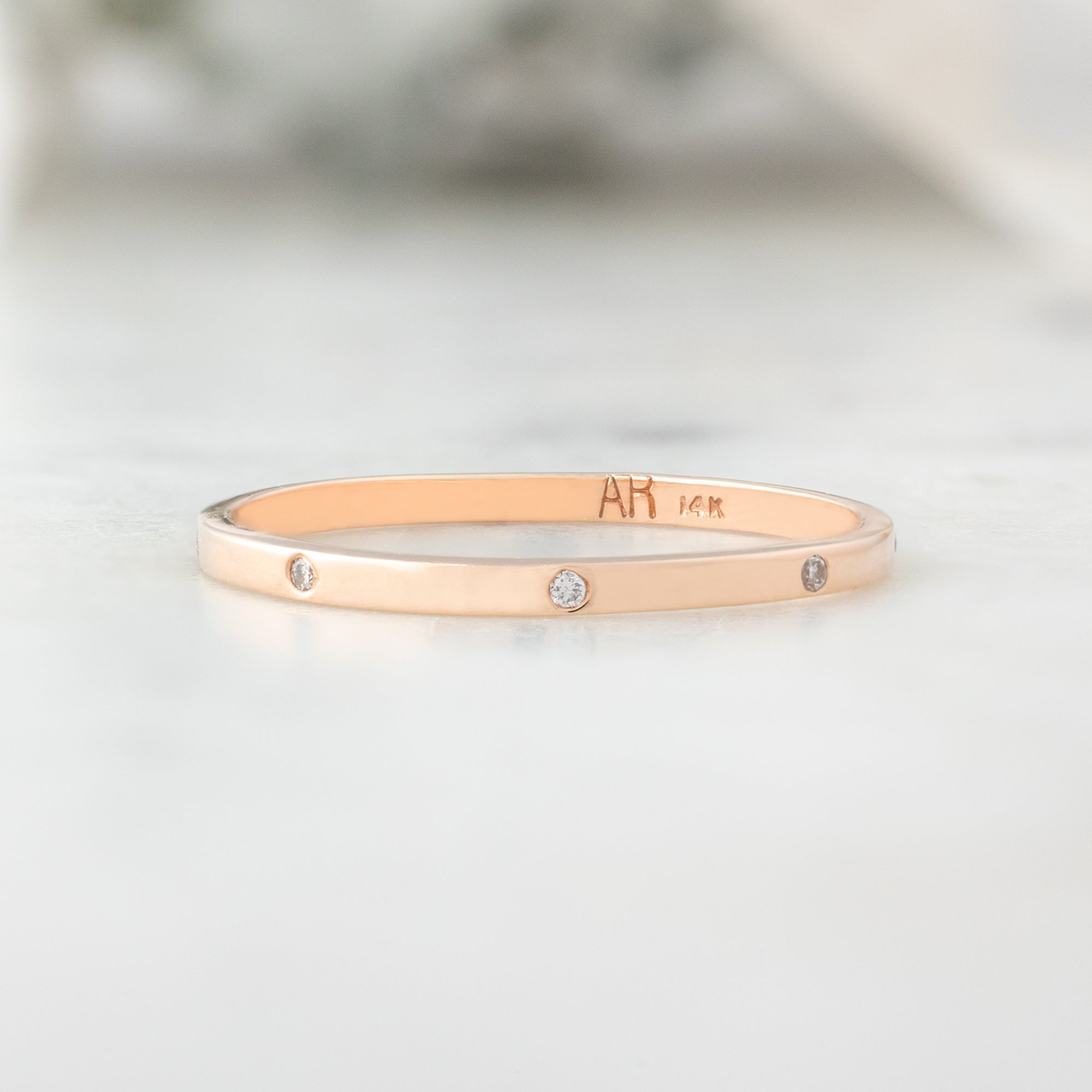 Alexis Russell Wedding Bands White Diamond Eternity Band | Rose Gold